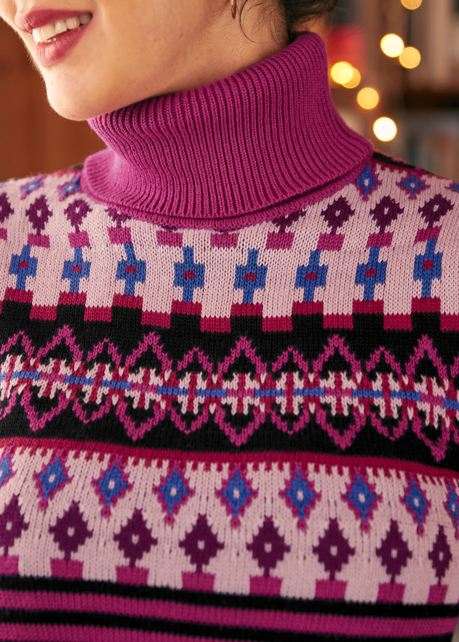 Nostalgic Knit Puff Shoulder Turtleneck - Image 5