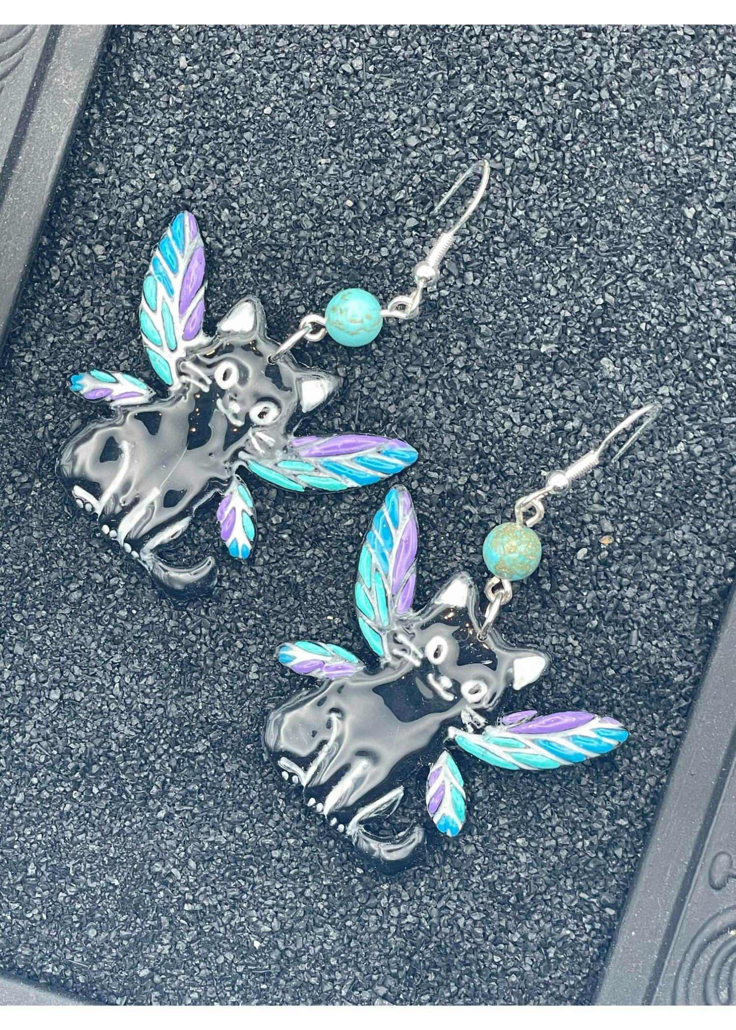 Fairy Cat Dangle Earrings - Image 3