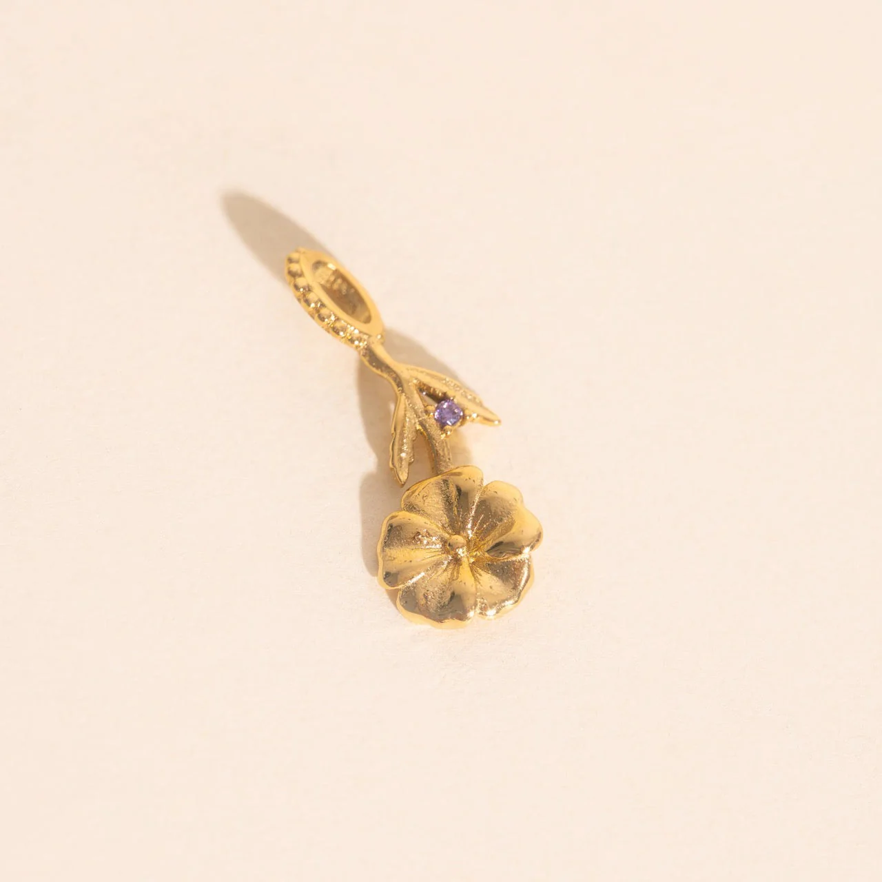 February Violet Birth Flower Necklace Charm - Image 3