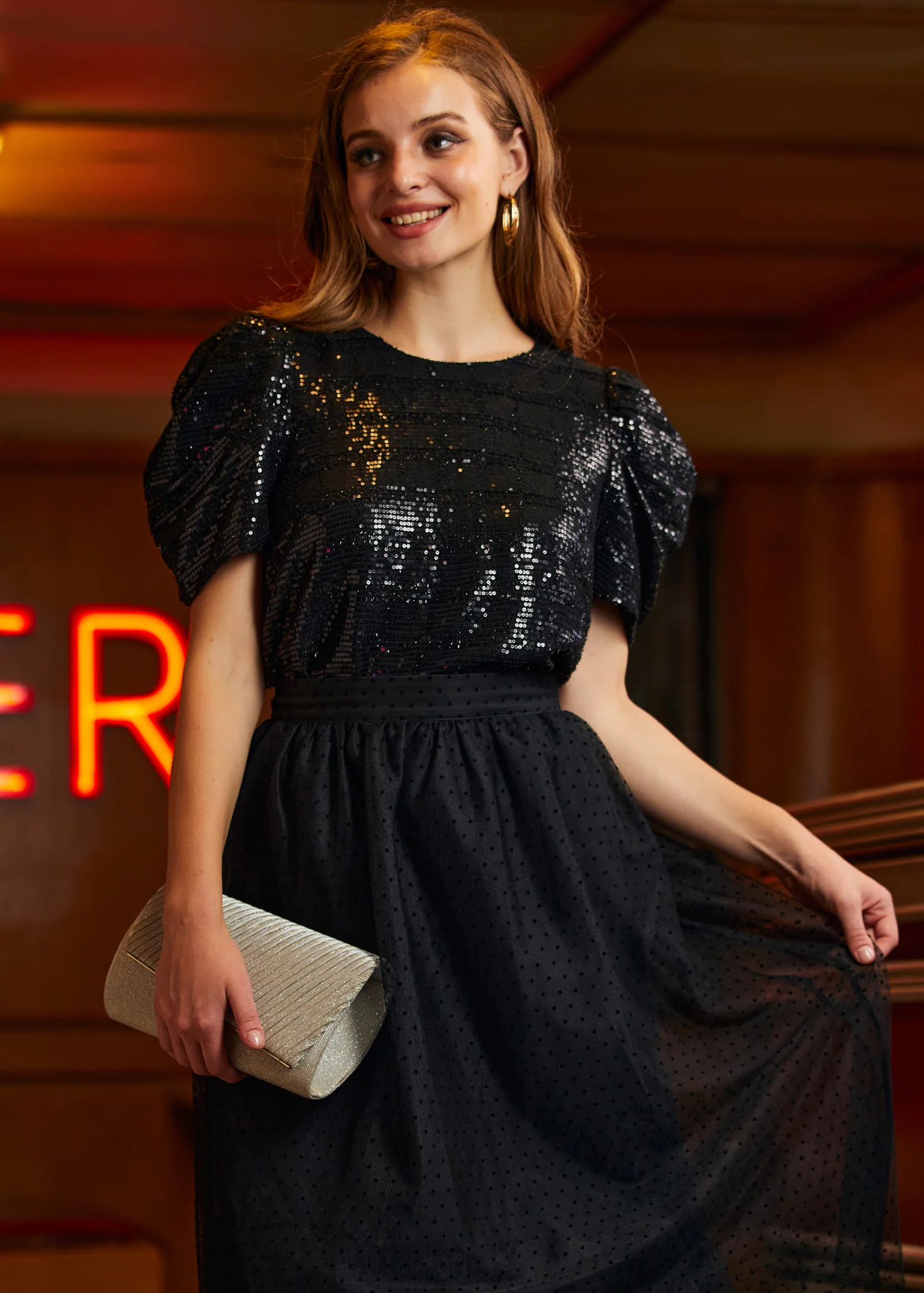 Festive Frolic Bubble Sleeve Crew - Image 9