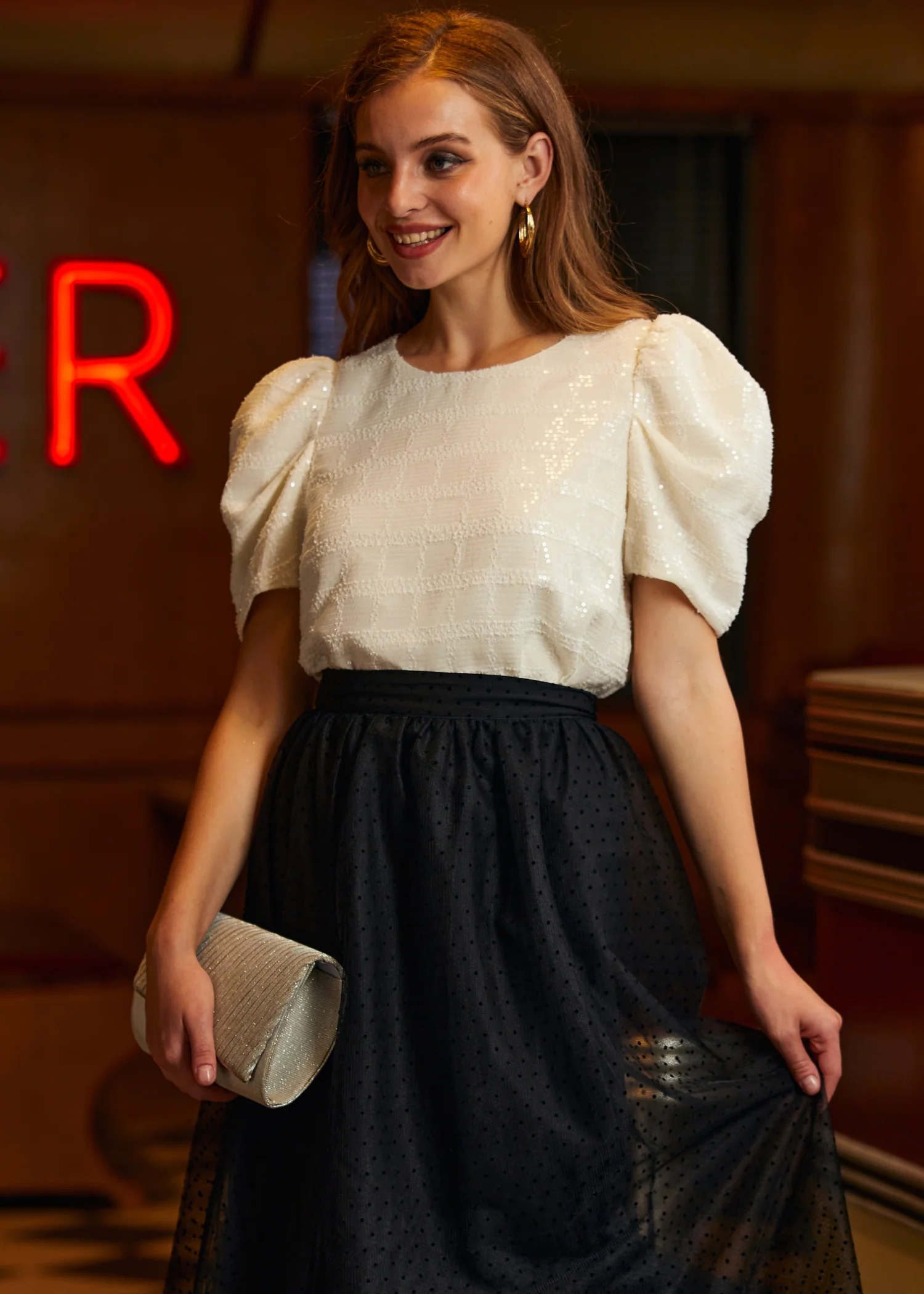 Festive Frolic Bubble Sleeve Crew - Image 6