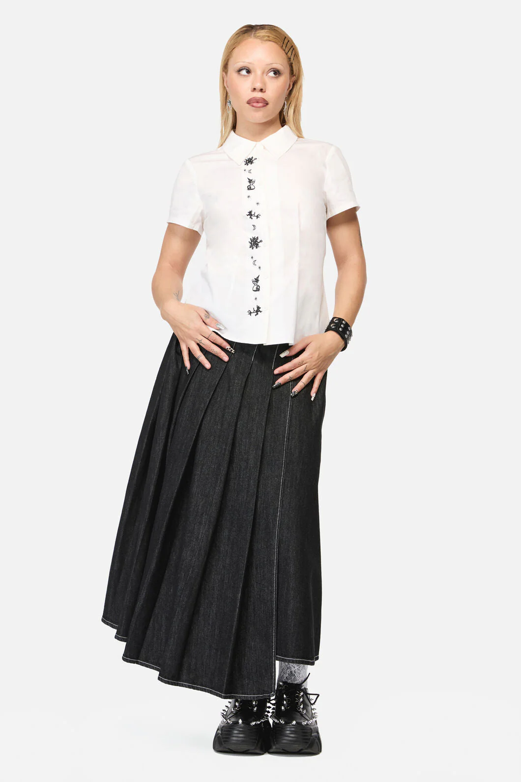 Fiona Embroidered Placket Blouse - Image 7