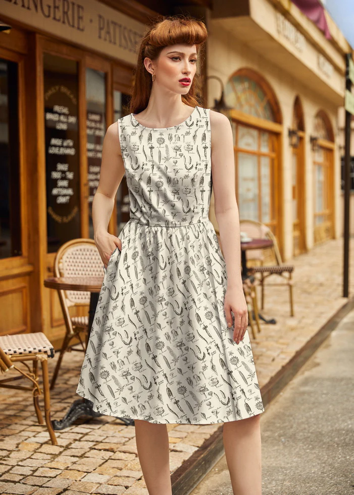 Flower Parts Vintage Dress - Image 2