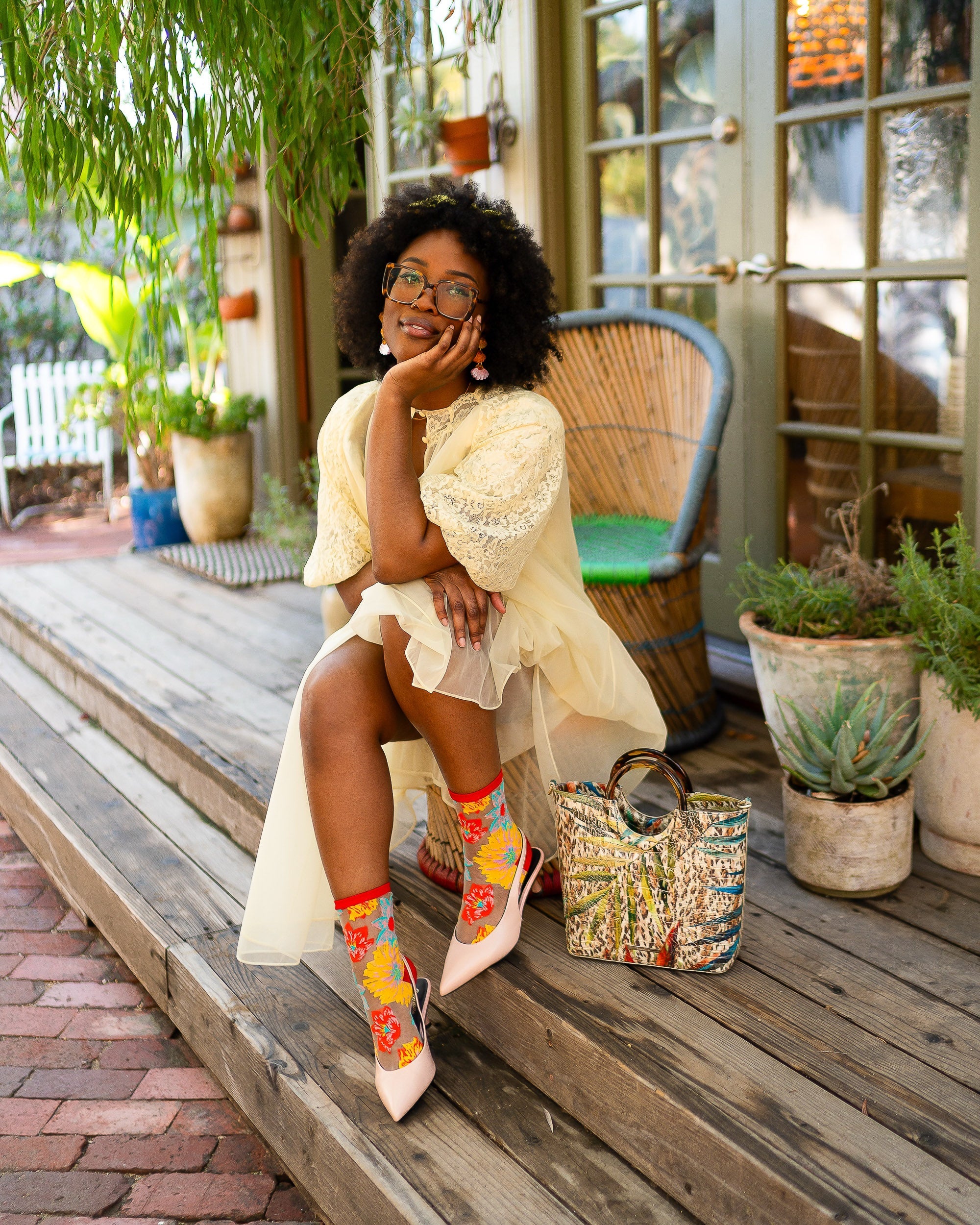 Flower Power Sheer Crew Sock - Image 4