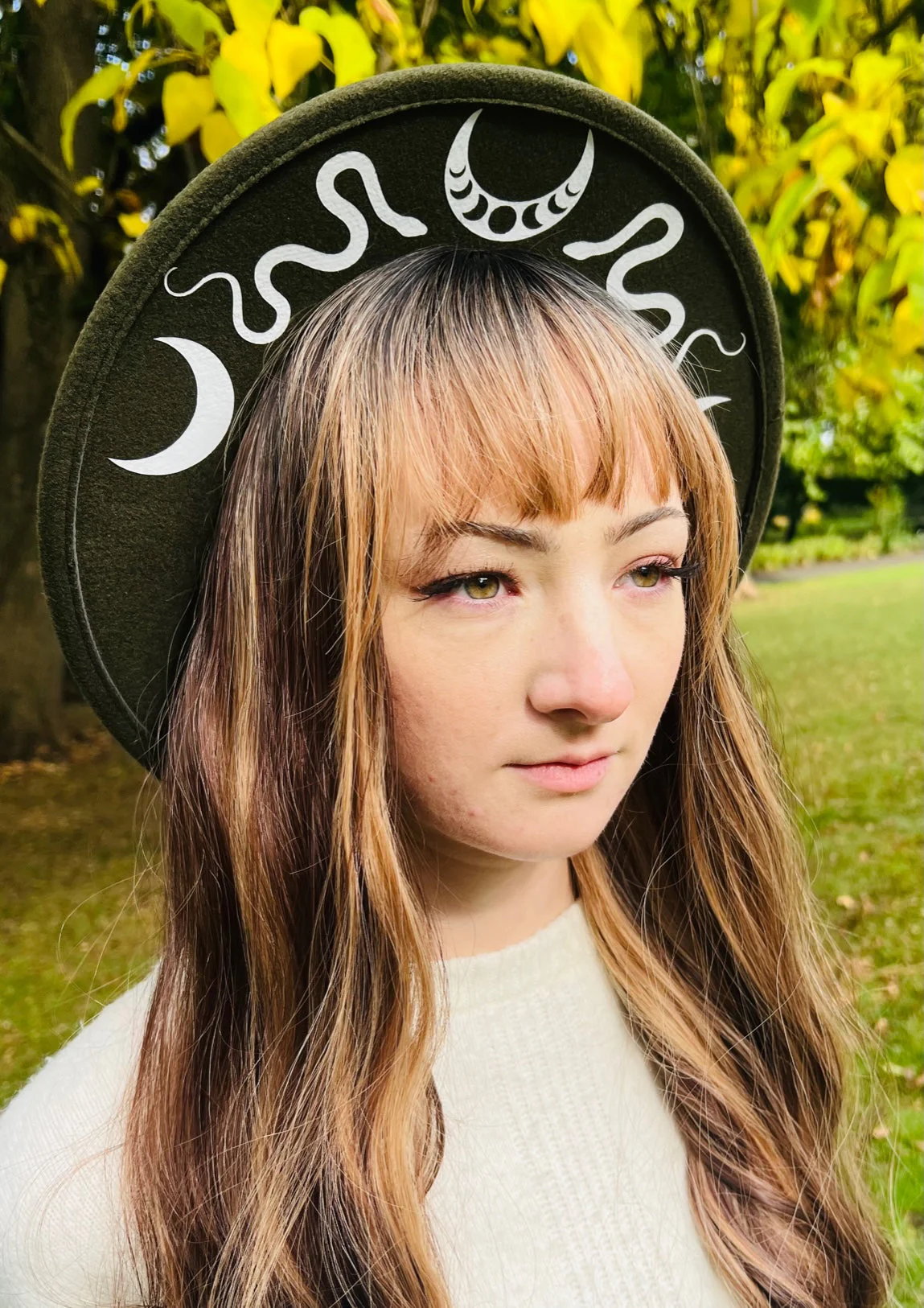Vegan Felt Hat - Wide Brim - Snake Moon Crown - Image 2