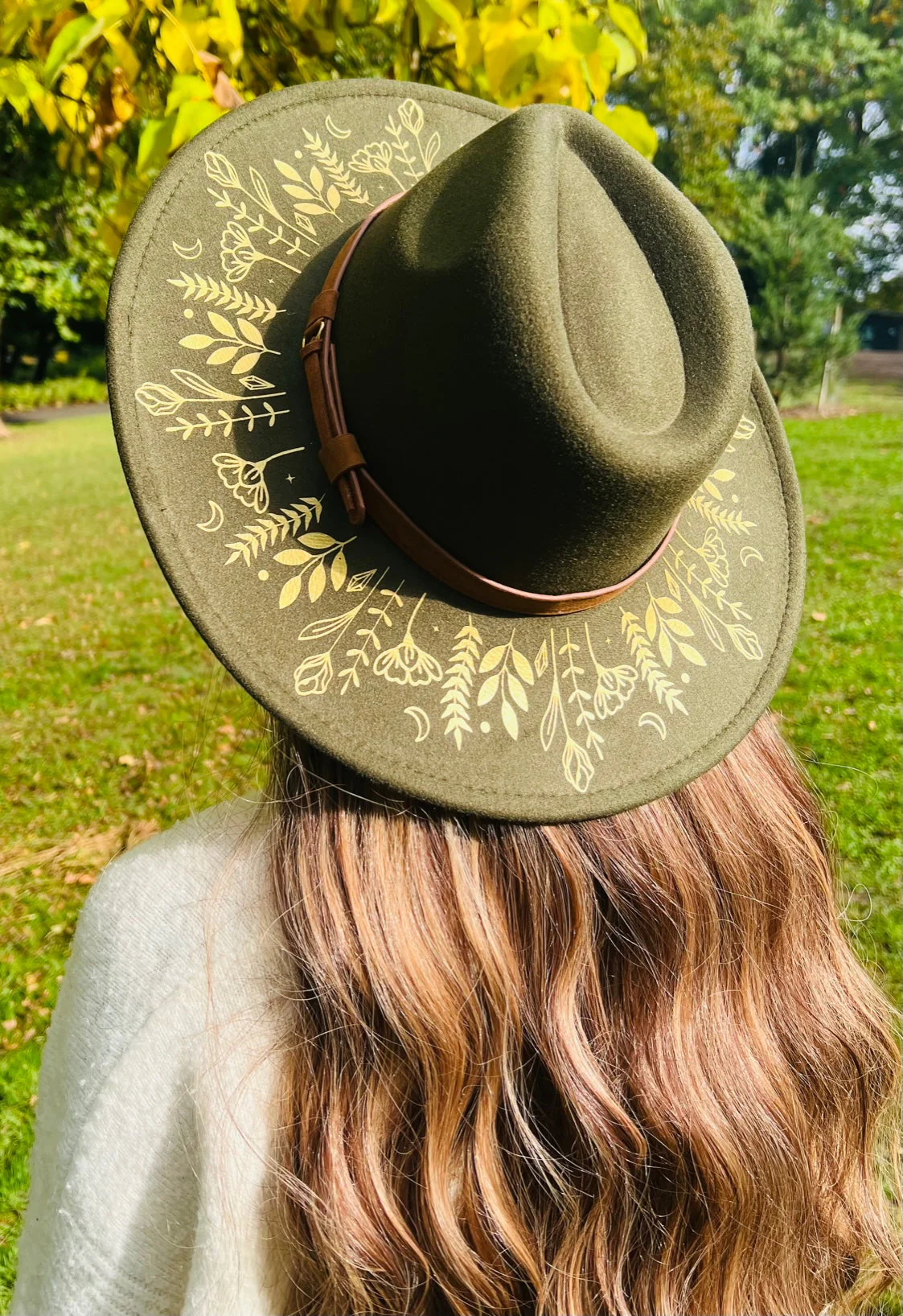 Vegan Felt Hat - XL Brim - Botanicals - Image 2