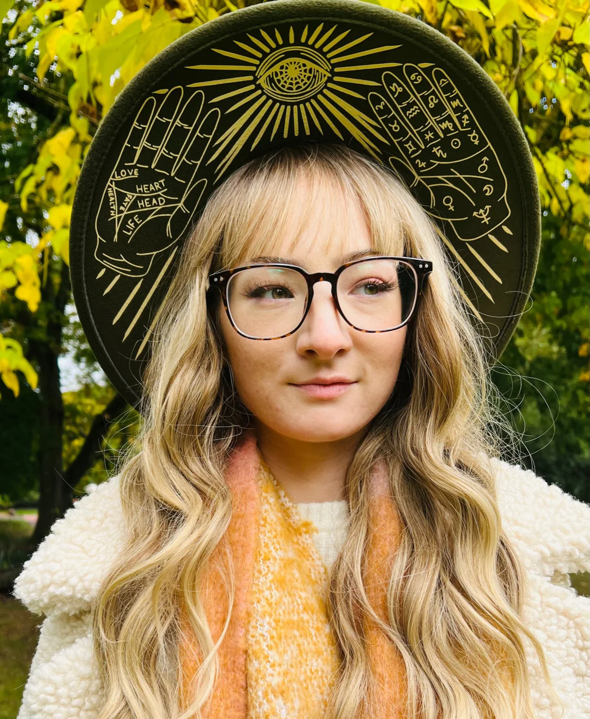 Vegan Felt Hat - XL Brim - Palmistry - Image 2