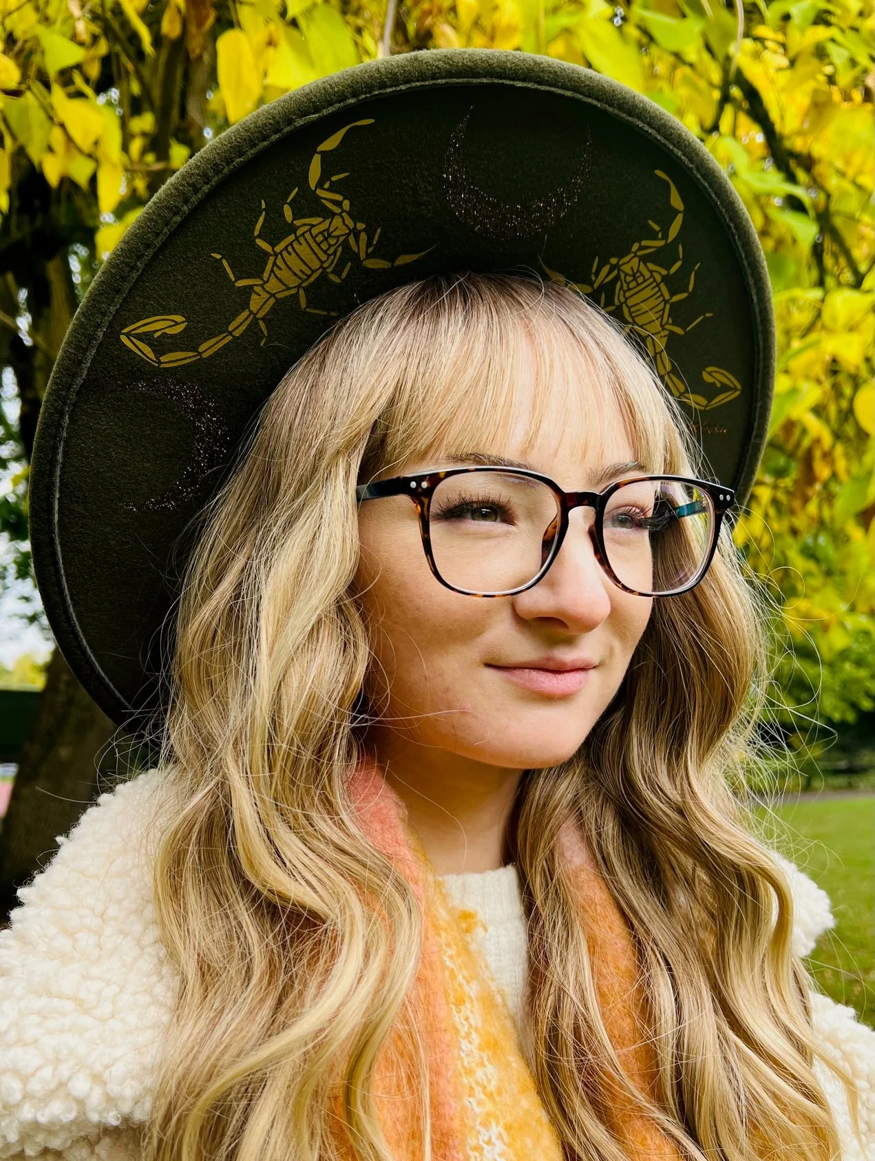 Vegan Felt Hat - XL Brim - Scorpion Moon - Image 2