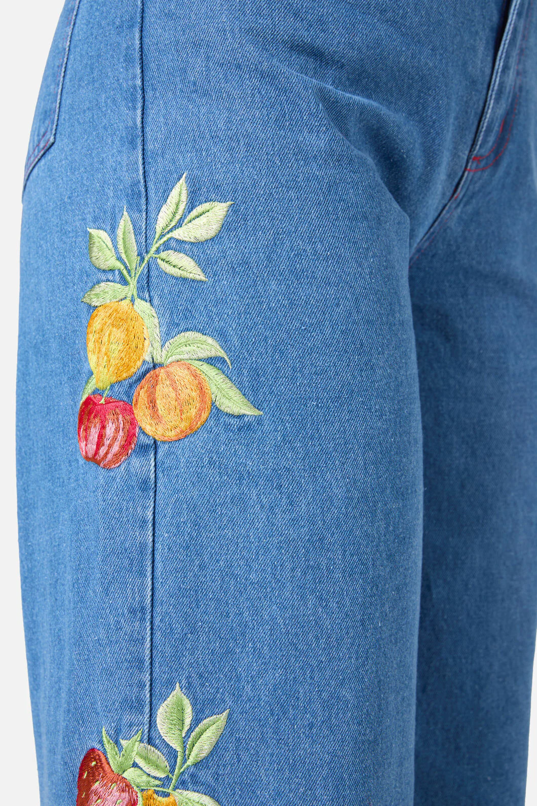 Fruit Embroidered Denim Jean - Image 2