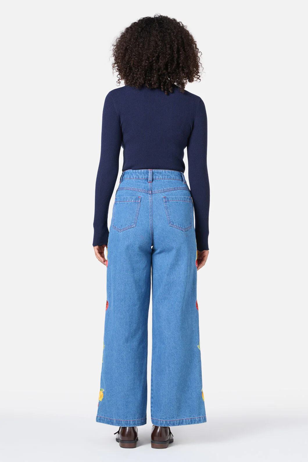 Fruit Embroidered Denim Jean - Image 6