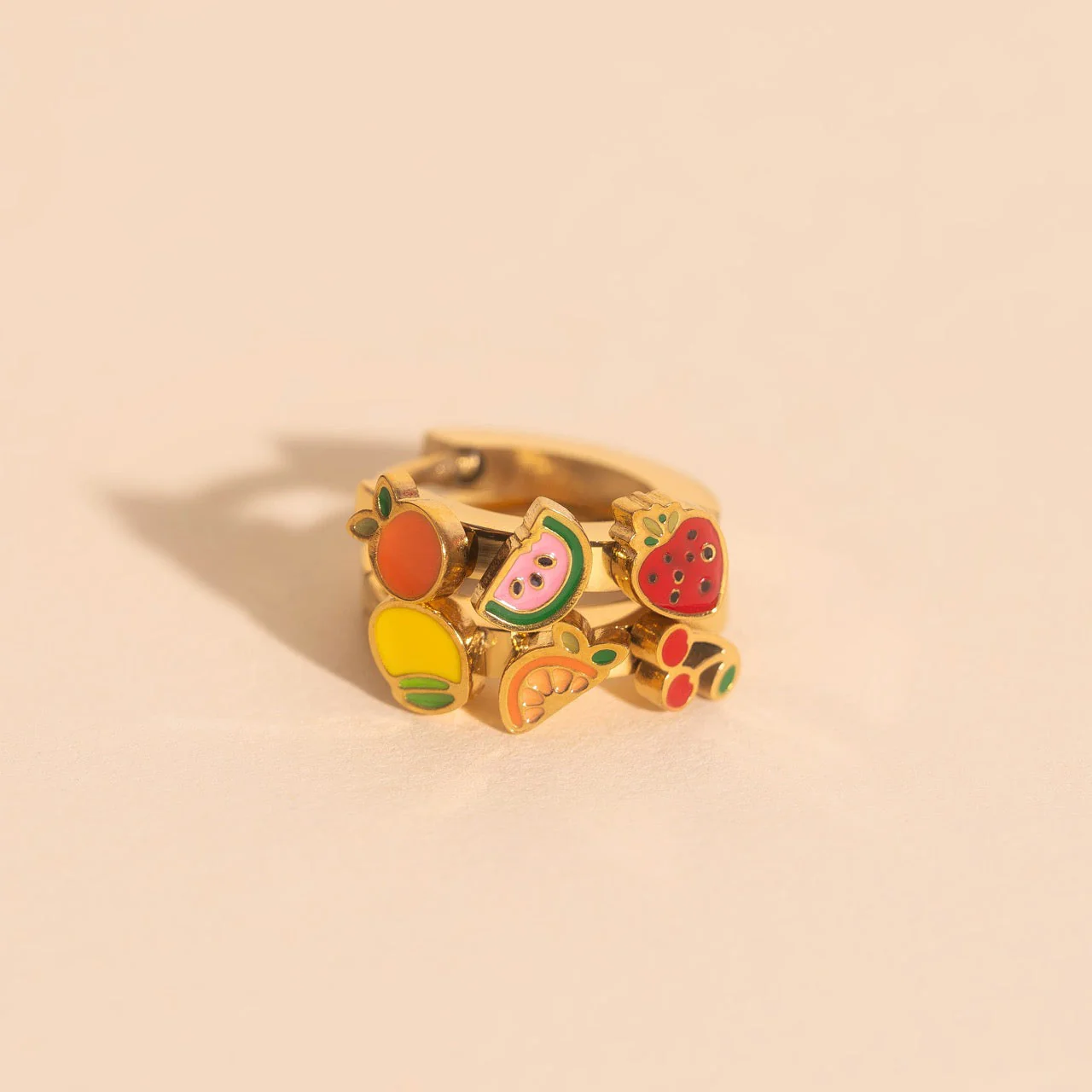 Fruit Loop 3D Huggie Hoop Earrings - Image 4