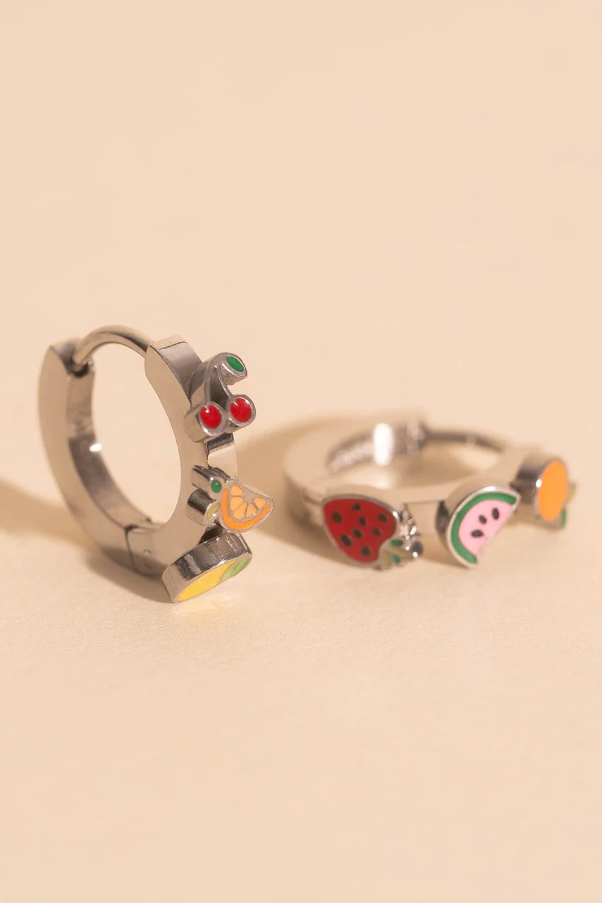 Fruit Loop 3D Huggie Hoop Earrings - Image 6