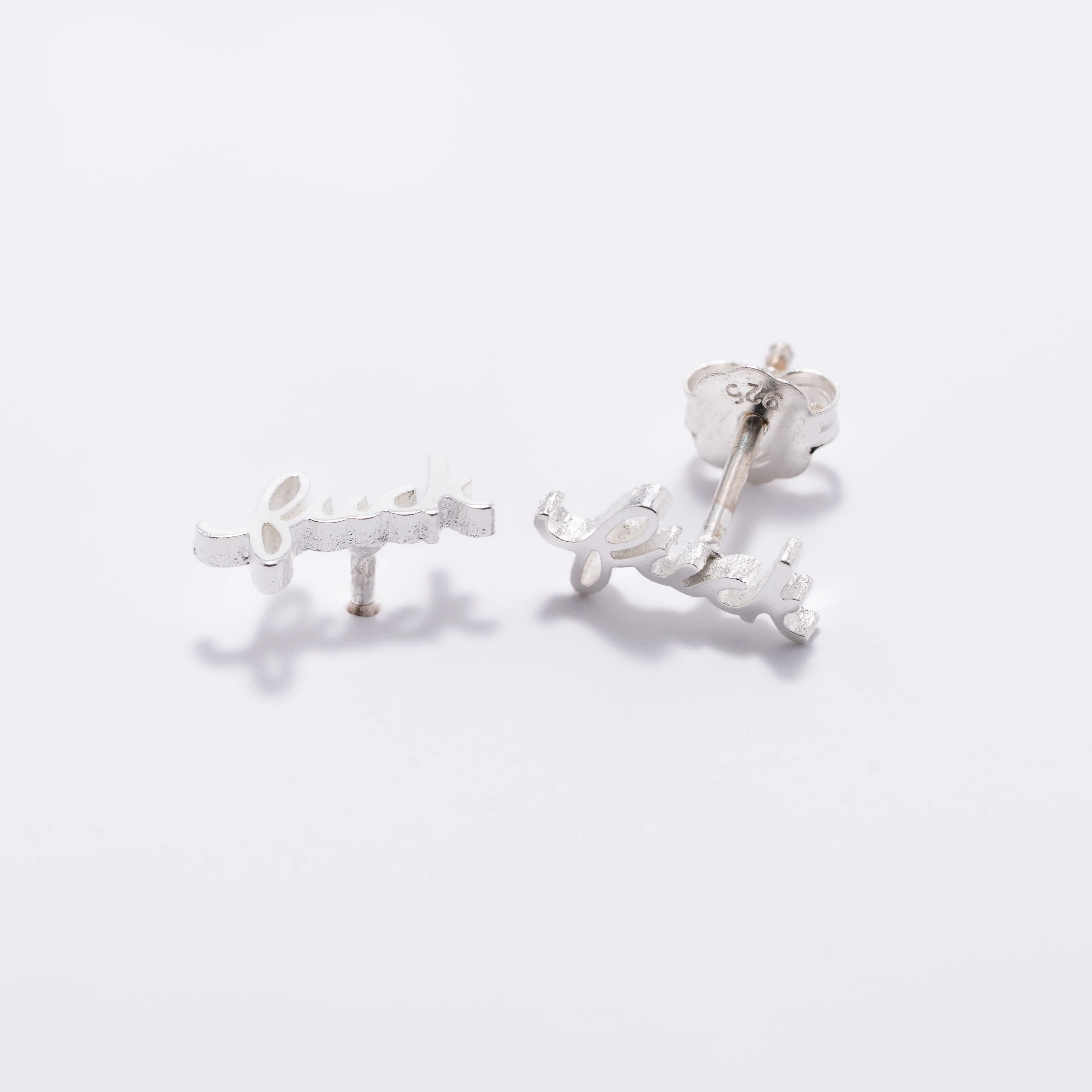 Fuck Script Stud Earrings - Image 5