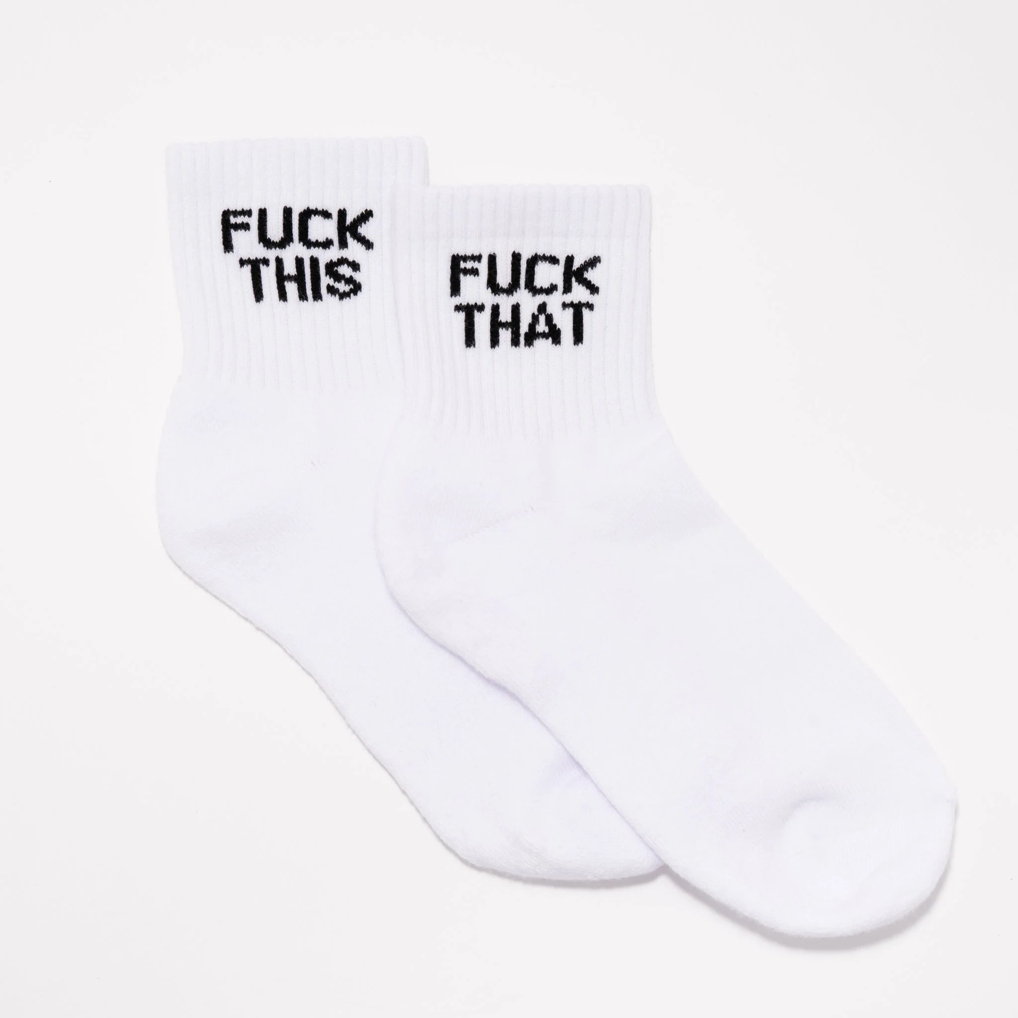 Fuck This Fuck That Quarter Crew Socks - Image 2