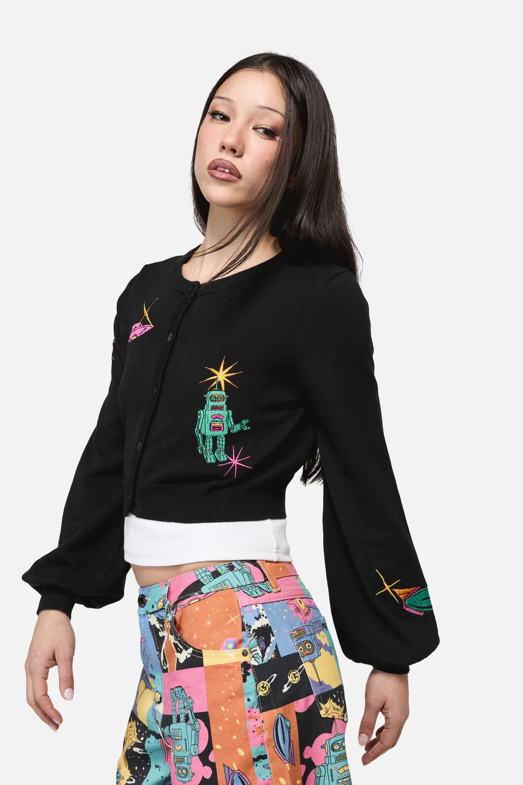 Galactic Print Cardigan - Image 3