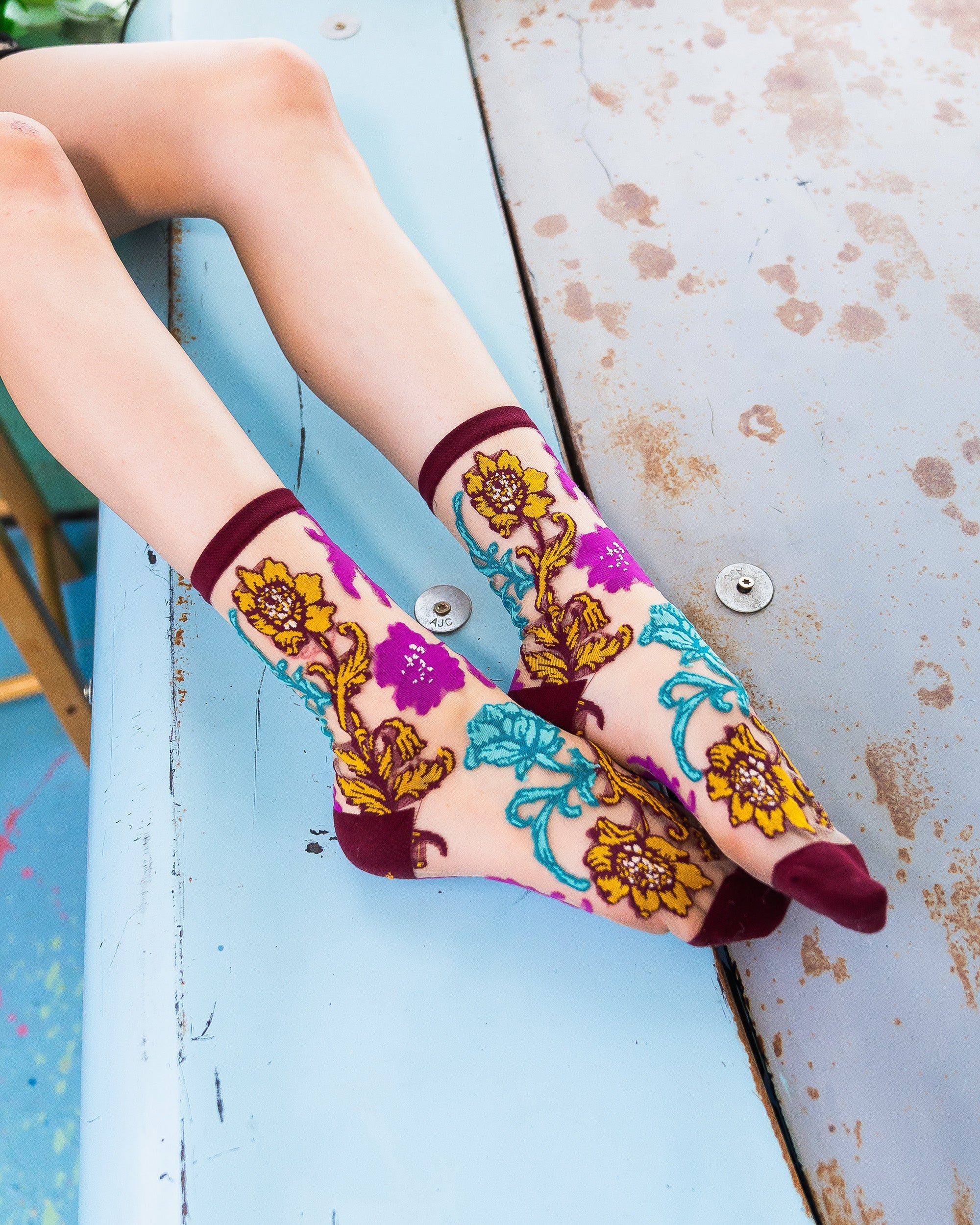 Gem Garden Sheer Crew Sock - Image 2