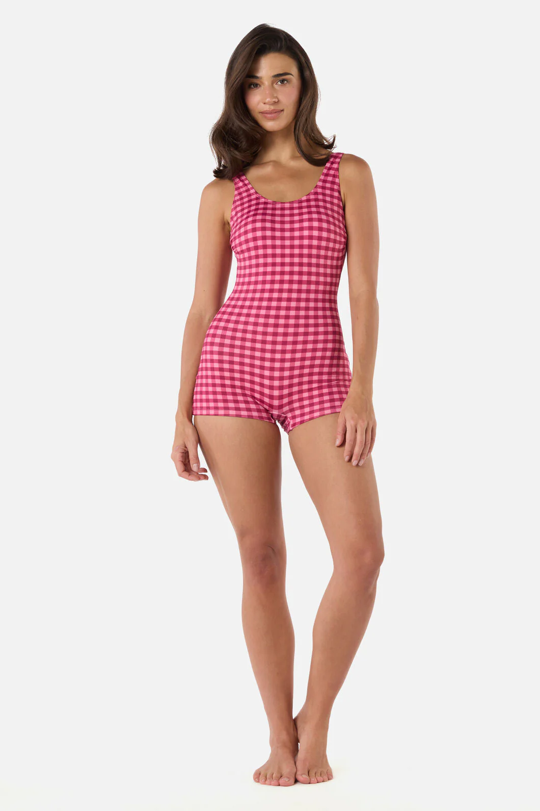 Gingham Boyleg One Piece - Image 10