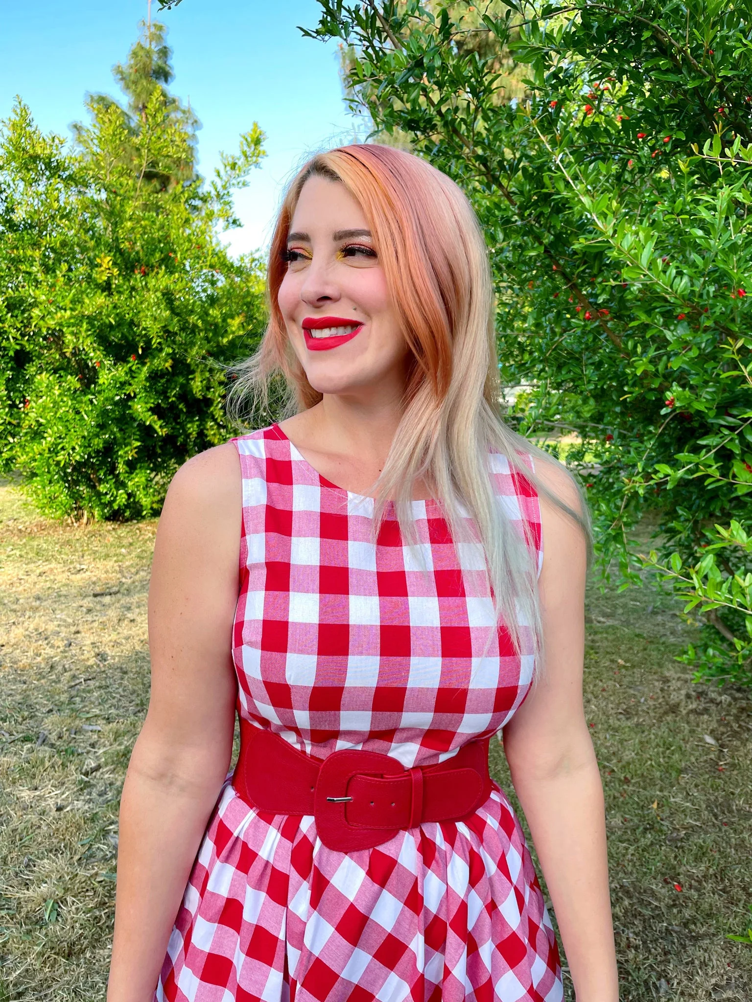 Gingham Midi Dress - Image 2