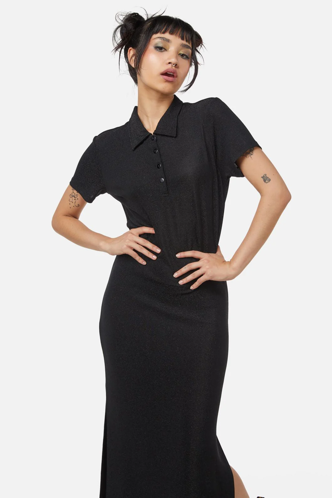 Glitter Mesh Midi Dress - Image 3