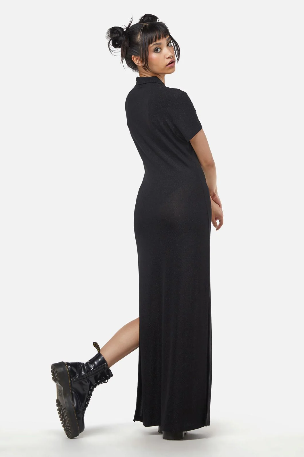 Glitter Mesh Midi Dress - Image 5