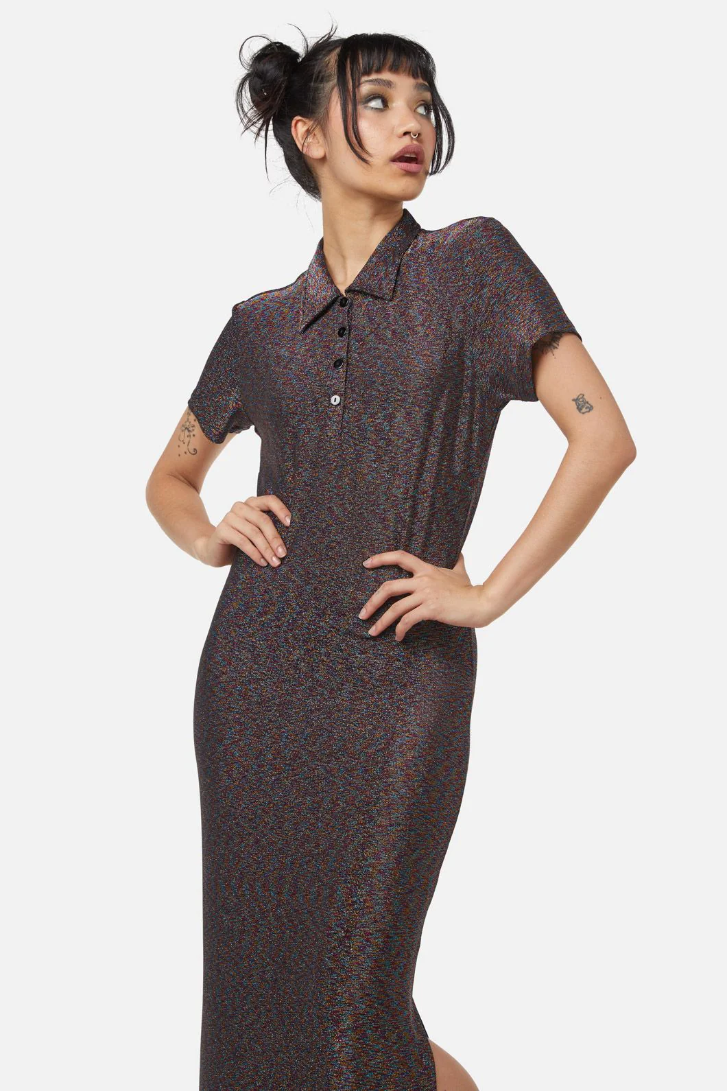 Glitter Mesh Midi Dress - Image 7