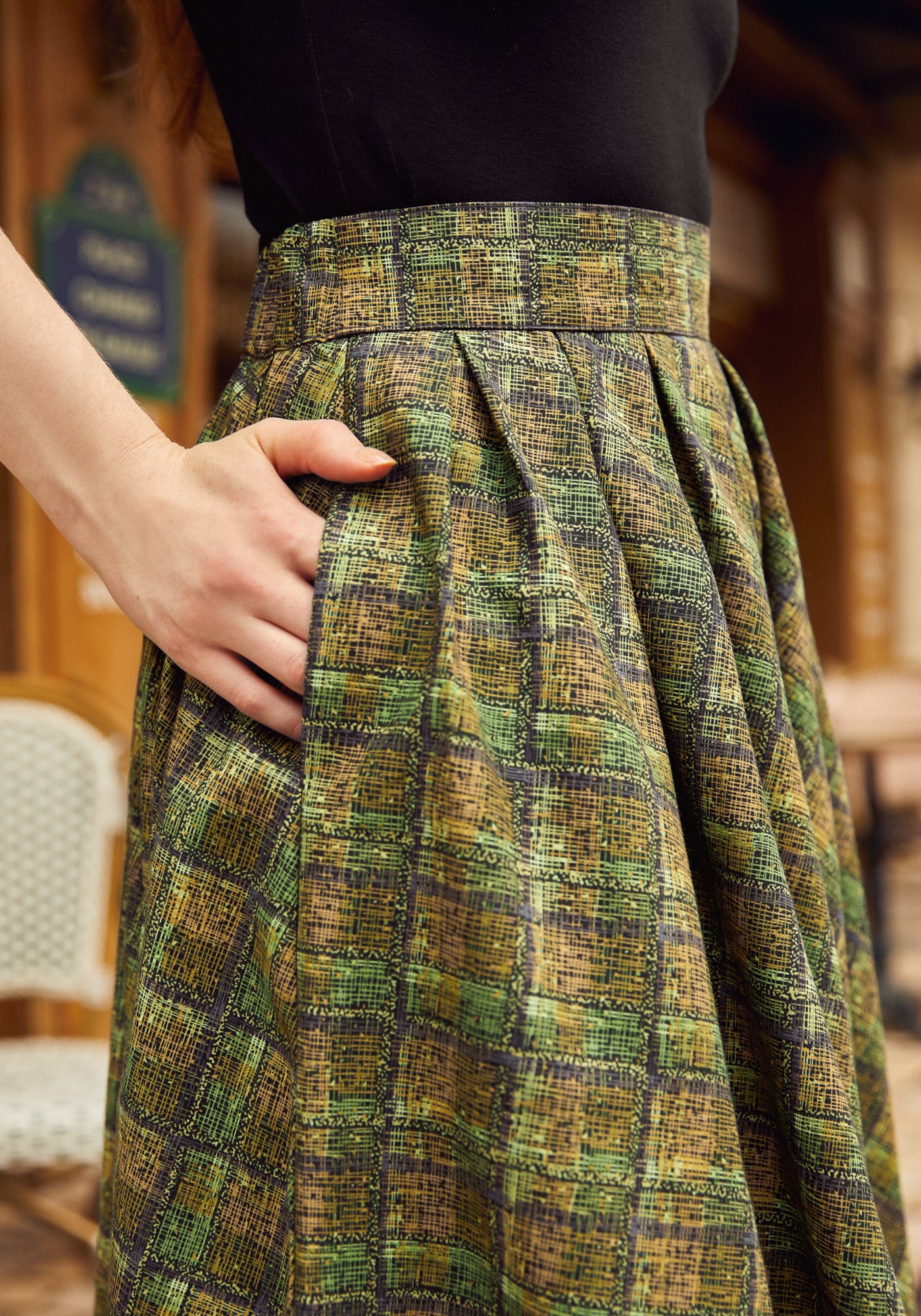 Green Plaid Doris Skirt - Image 2