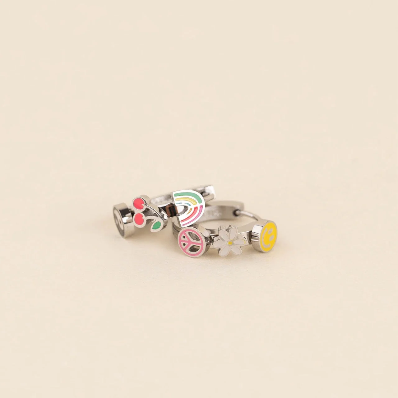 Groovy 3D Huggie Hoop Earrings - Image 6