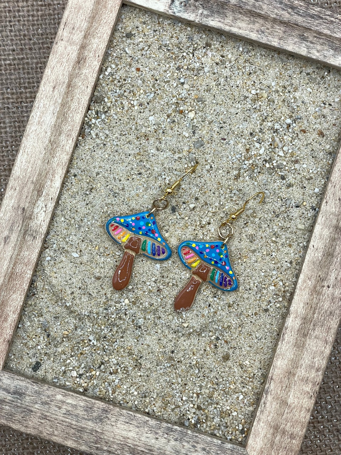 Groovy Mushroom Rainbow Dot Earrings - Image 3