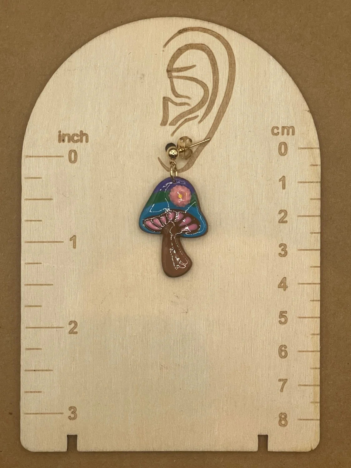 Groovy Mushrooms with Flowers Earrings - Image 2