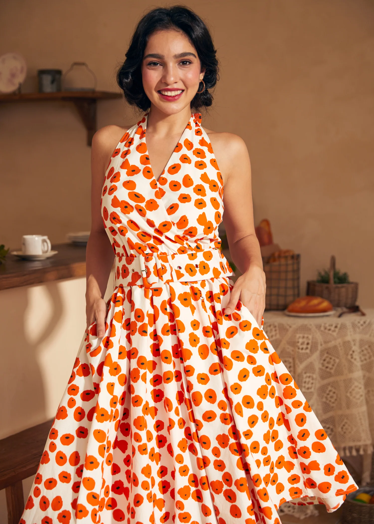 Instant Energy Faux-Wrap Halter Dress - Image 3