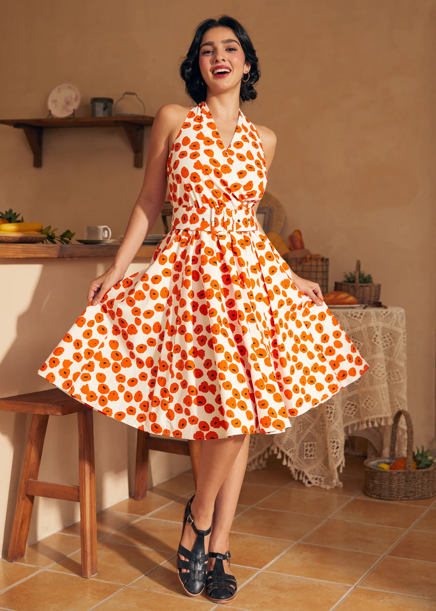 Instant Energy Faux-Wrap Halter Dress - Image 5