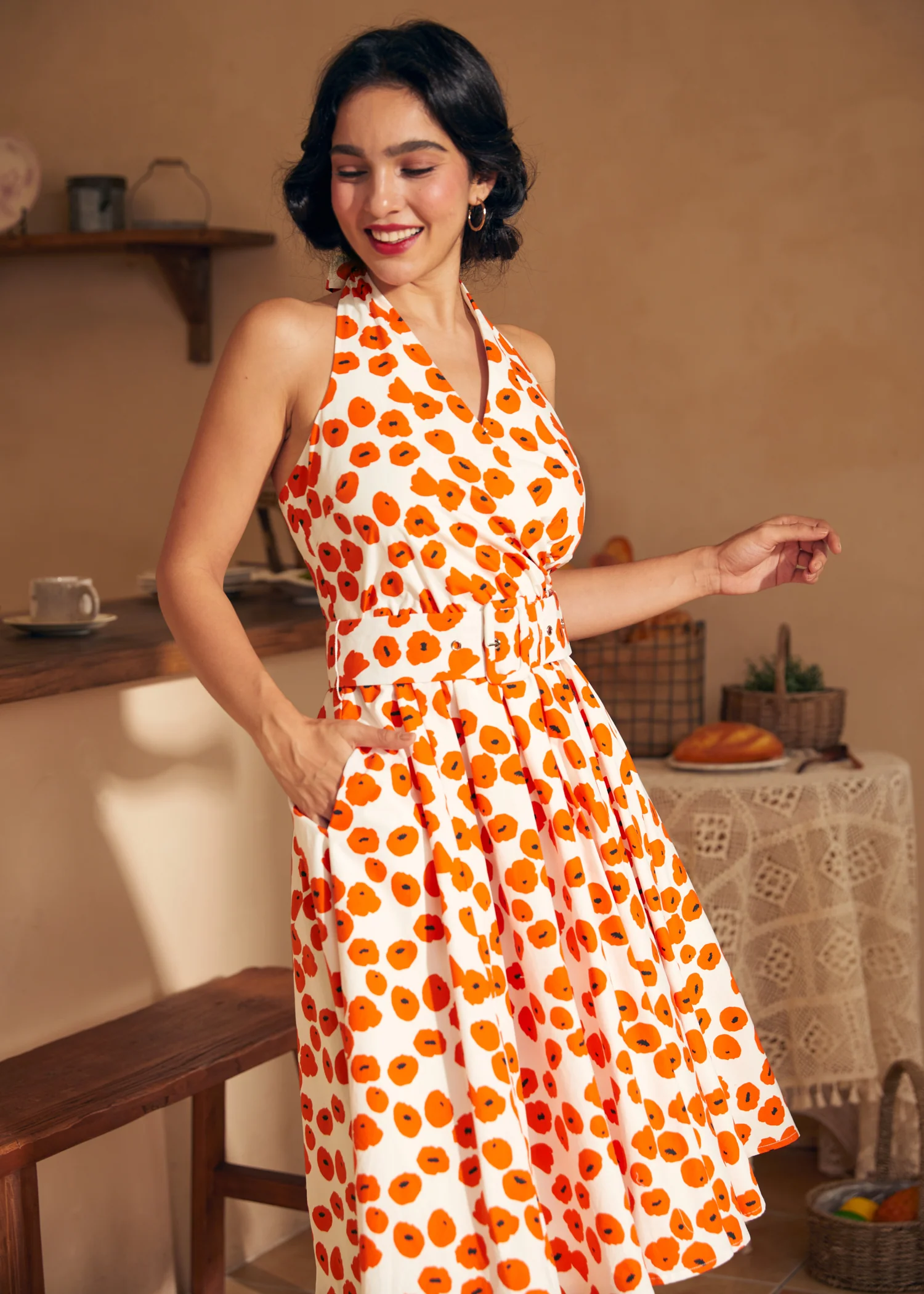 Instant Energy Faux-Wrap Halter Dress - Image 6