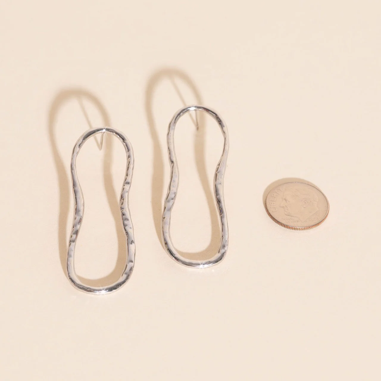 Hammered Oval Stud Earrings - Image 7