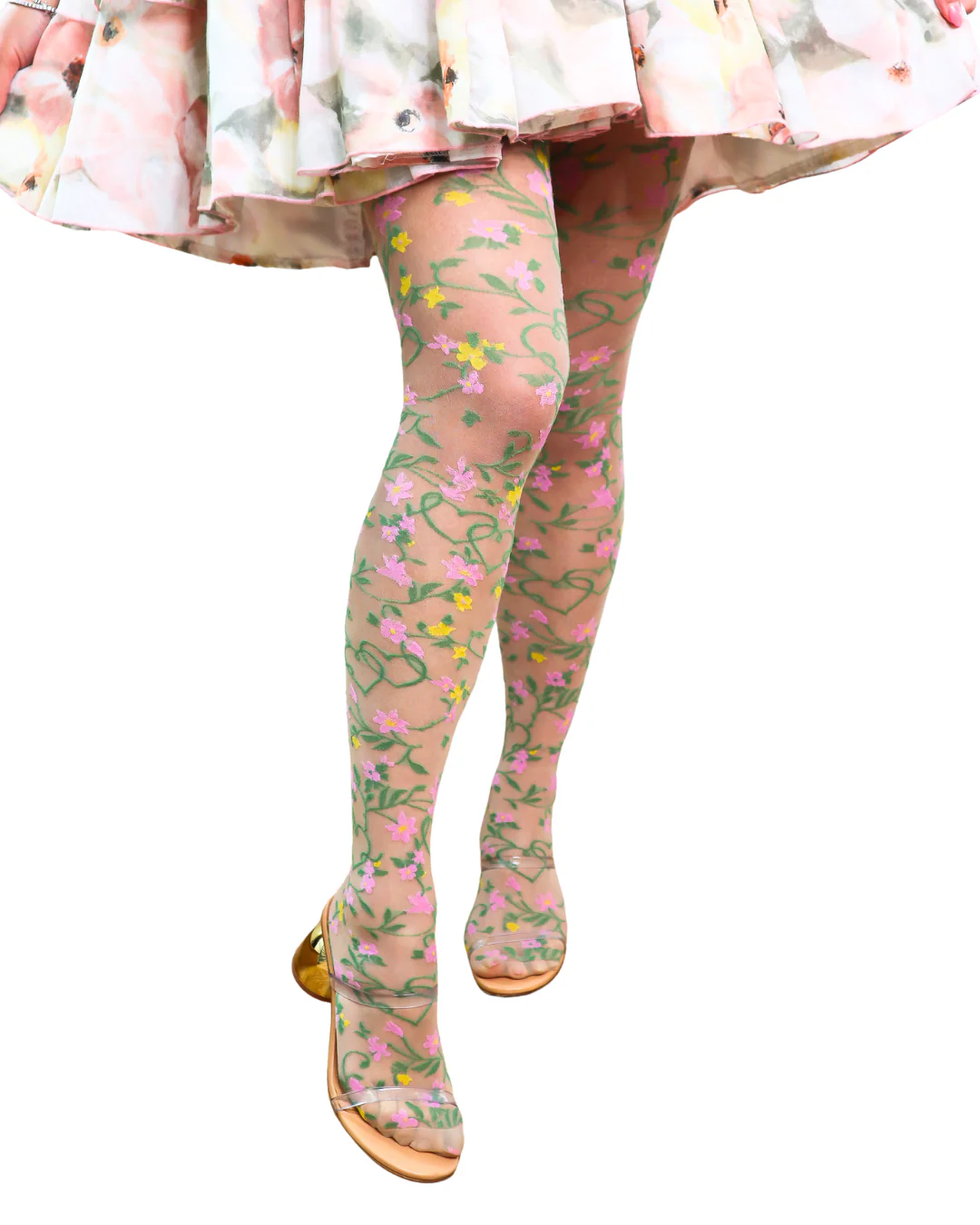 Heart Floral Sheer Thigh High Stockings - Image 5