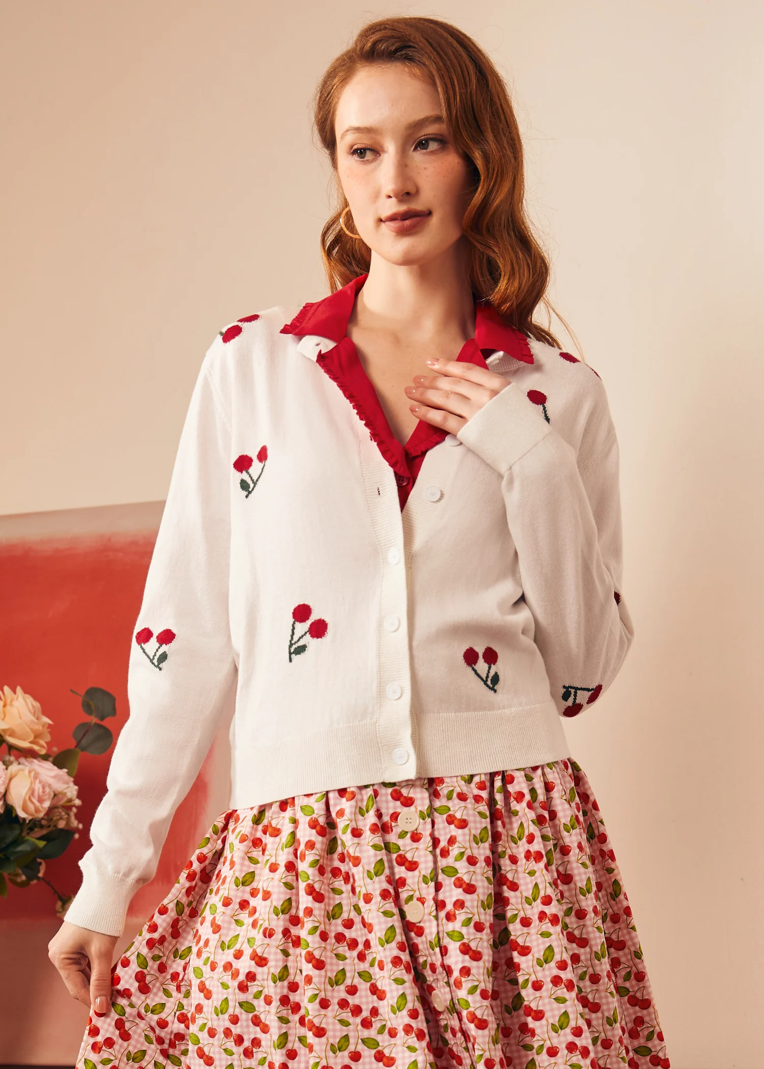 Cherry on Top Crew Neck Cardigan - Image 4