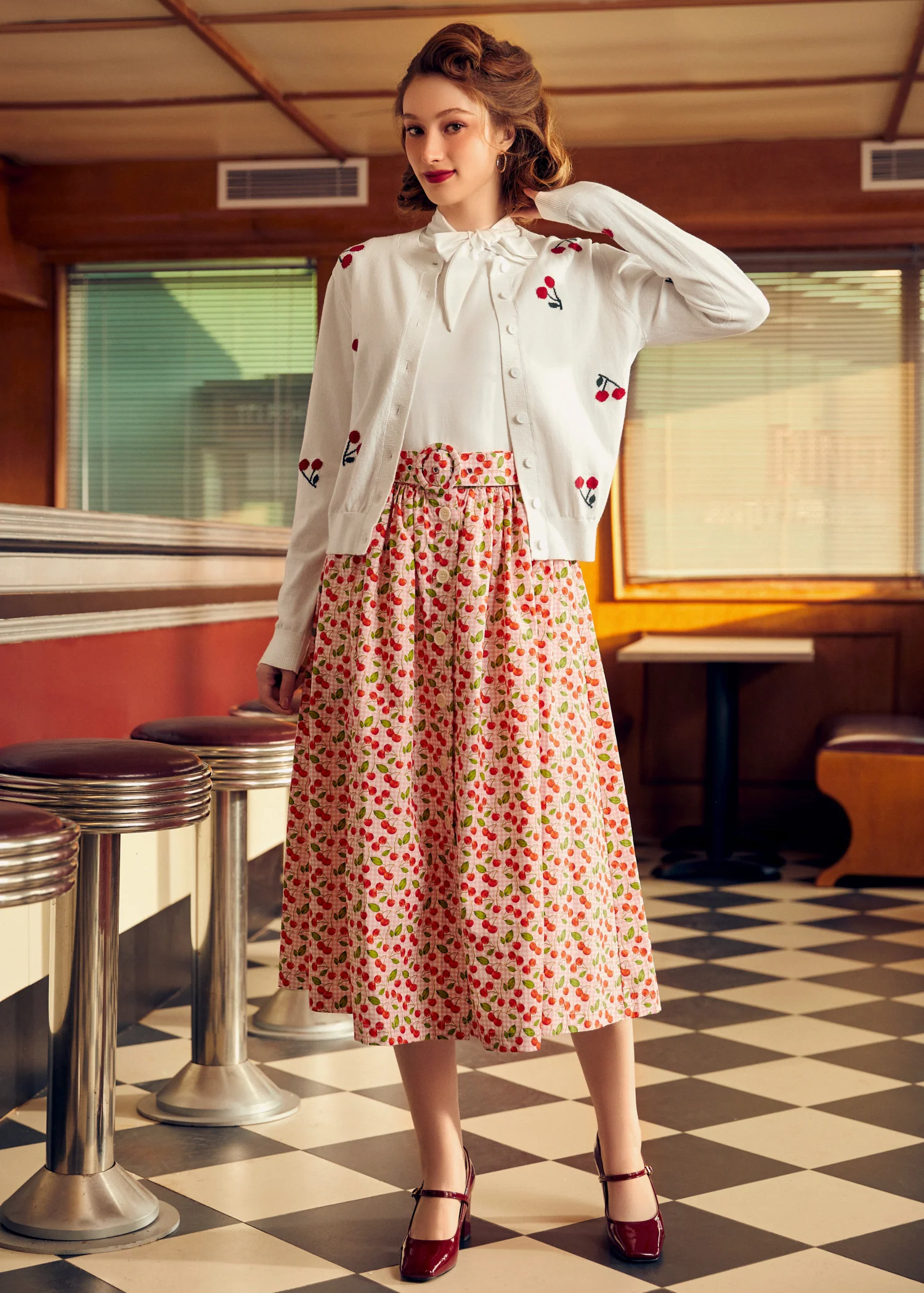 Cherry on Top Crew Neck Cardigan - Image 5
