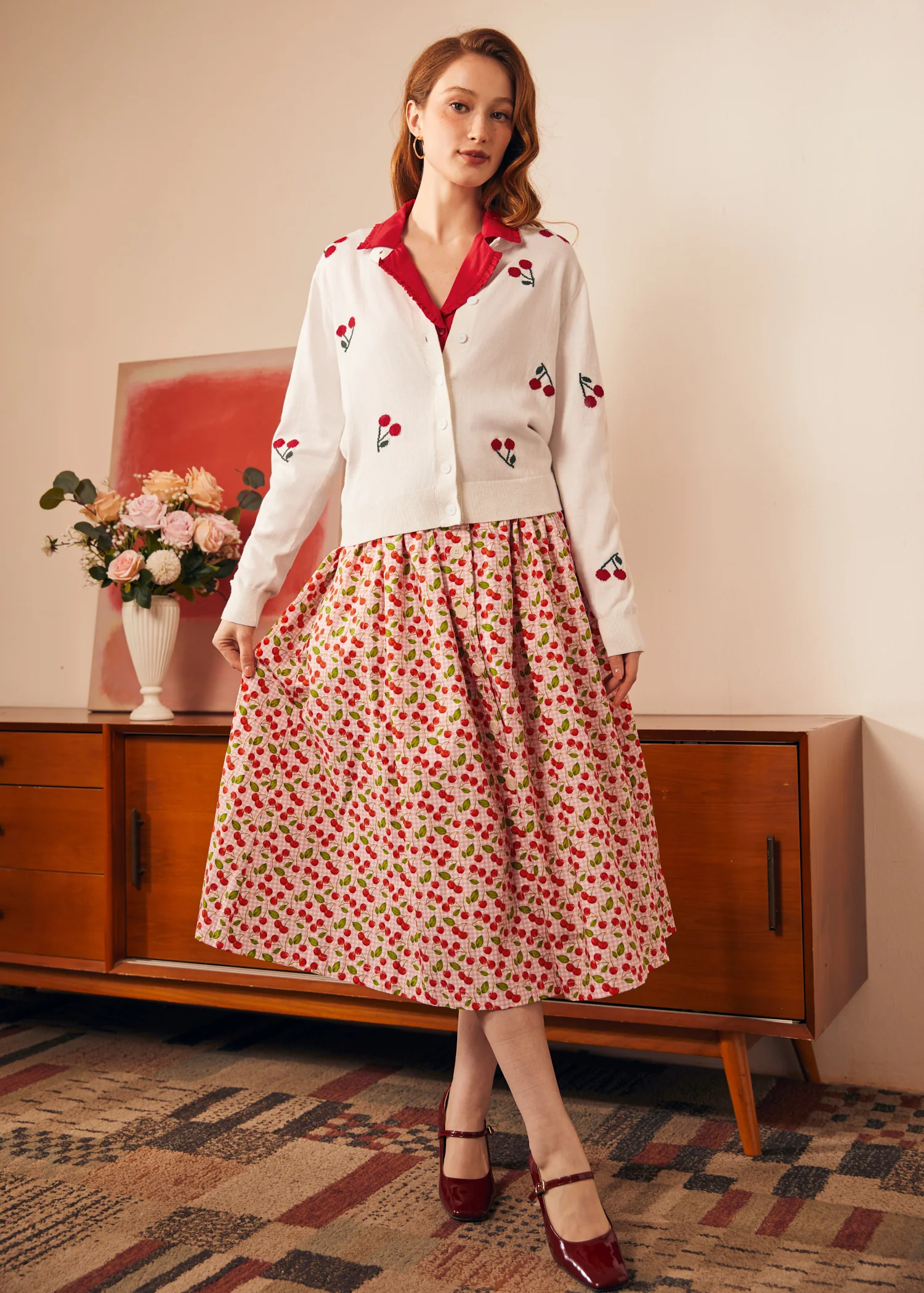 Cherry on Top Crew Neck Cardigan - Image 8