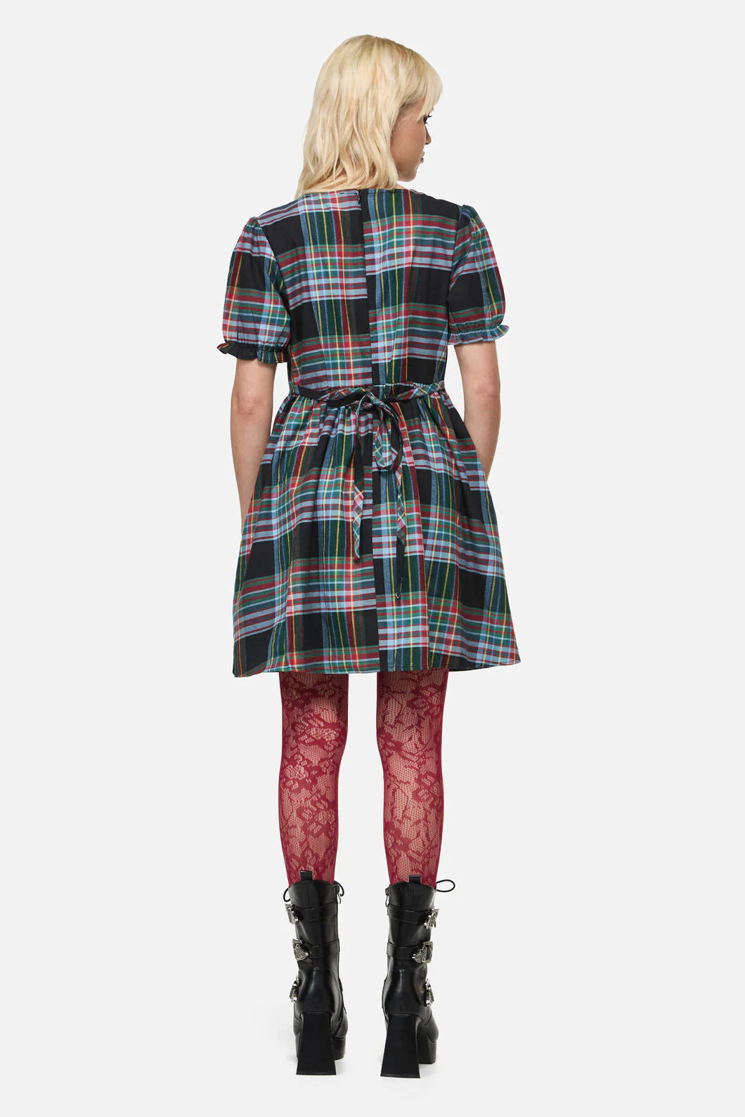 Hermit Goth Tartan Mini Dress - Image 4