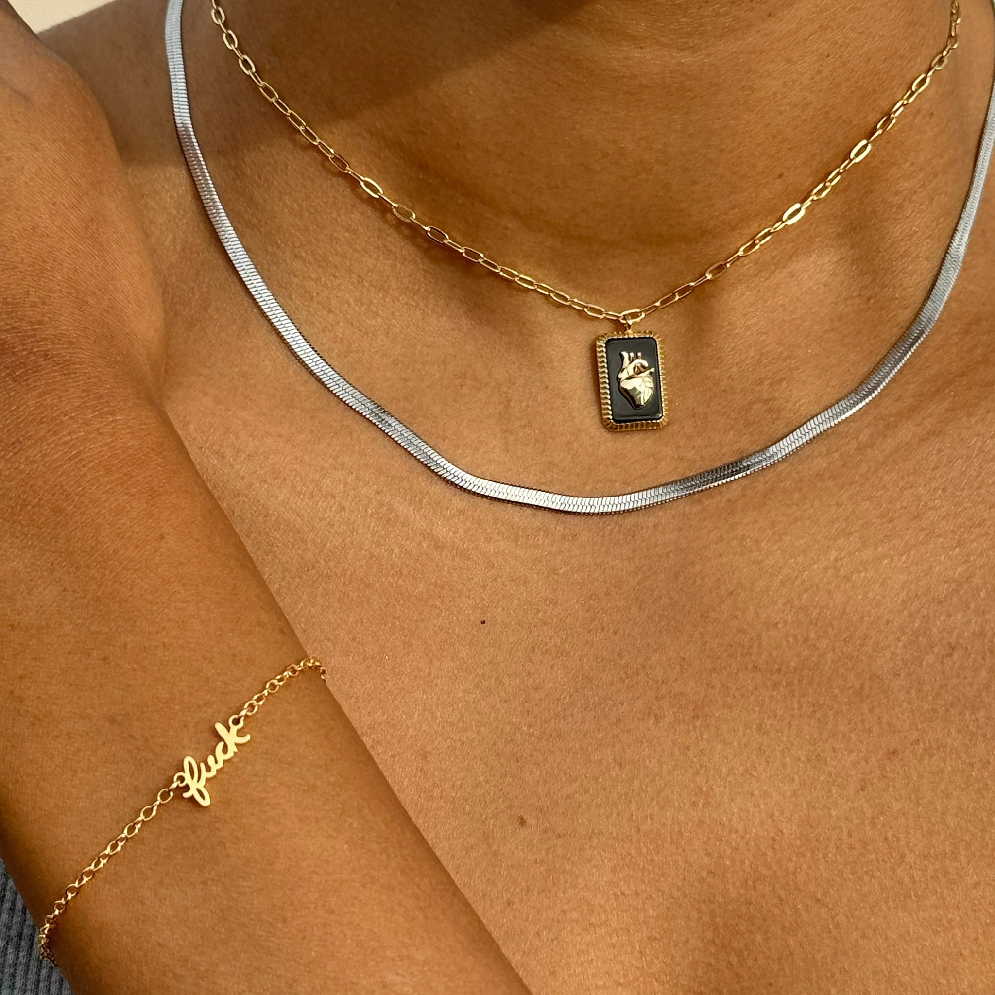 Herringbone Chain Necklace - Image 6