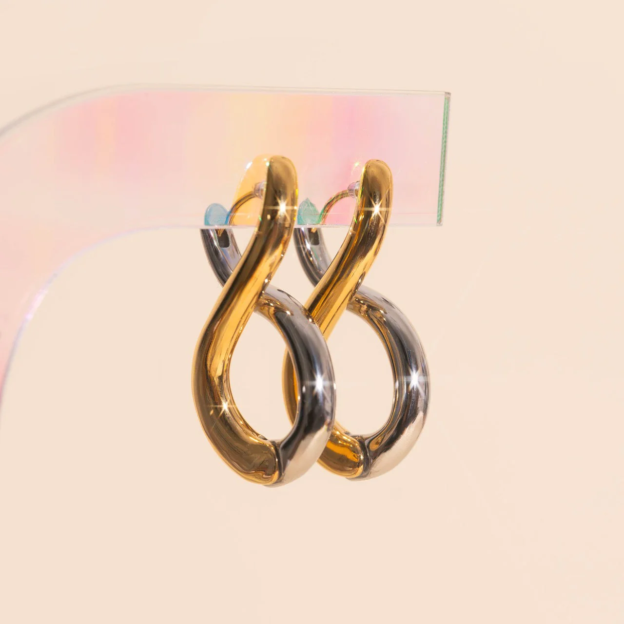 Infinity Chunky Rounded Huggie Hoop