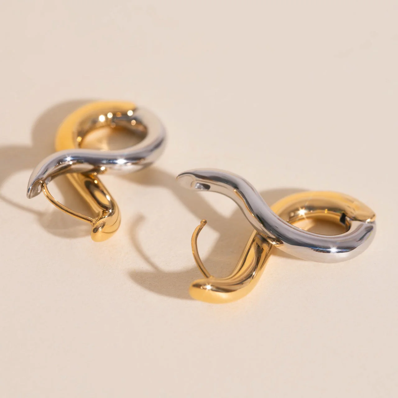 Infinity Chunky Rounded Huggie Hoop - Image 6