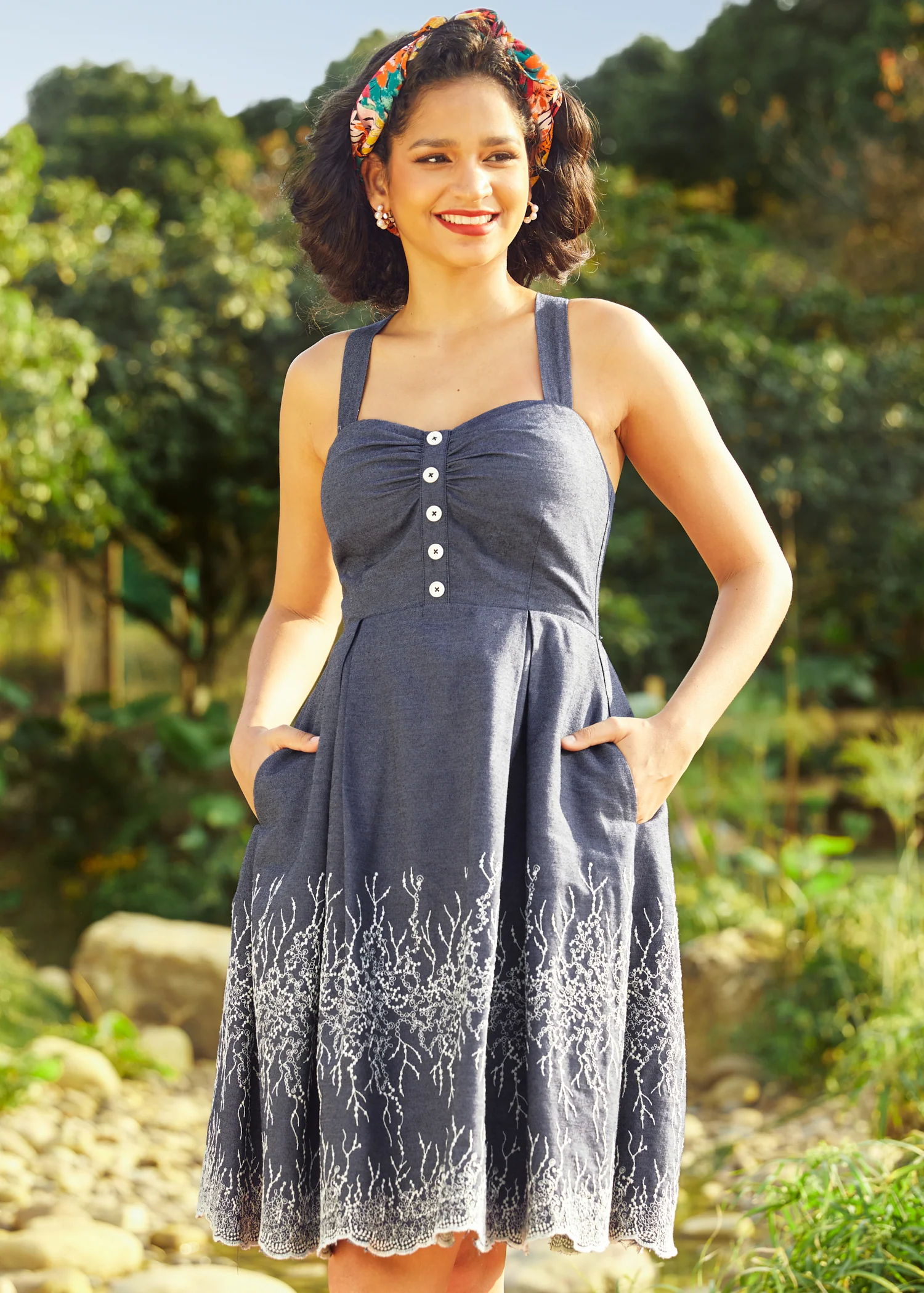 Into the Secret Garden Cross Back Dress - Image 4