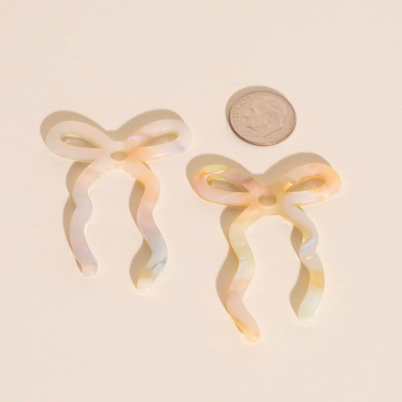 Iridescent Acrylic Bow Hoop Charms - Image 6