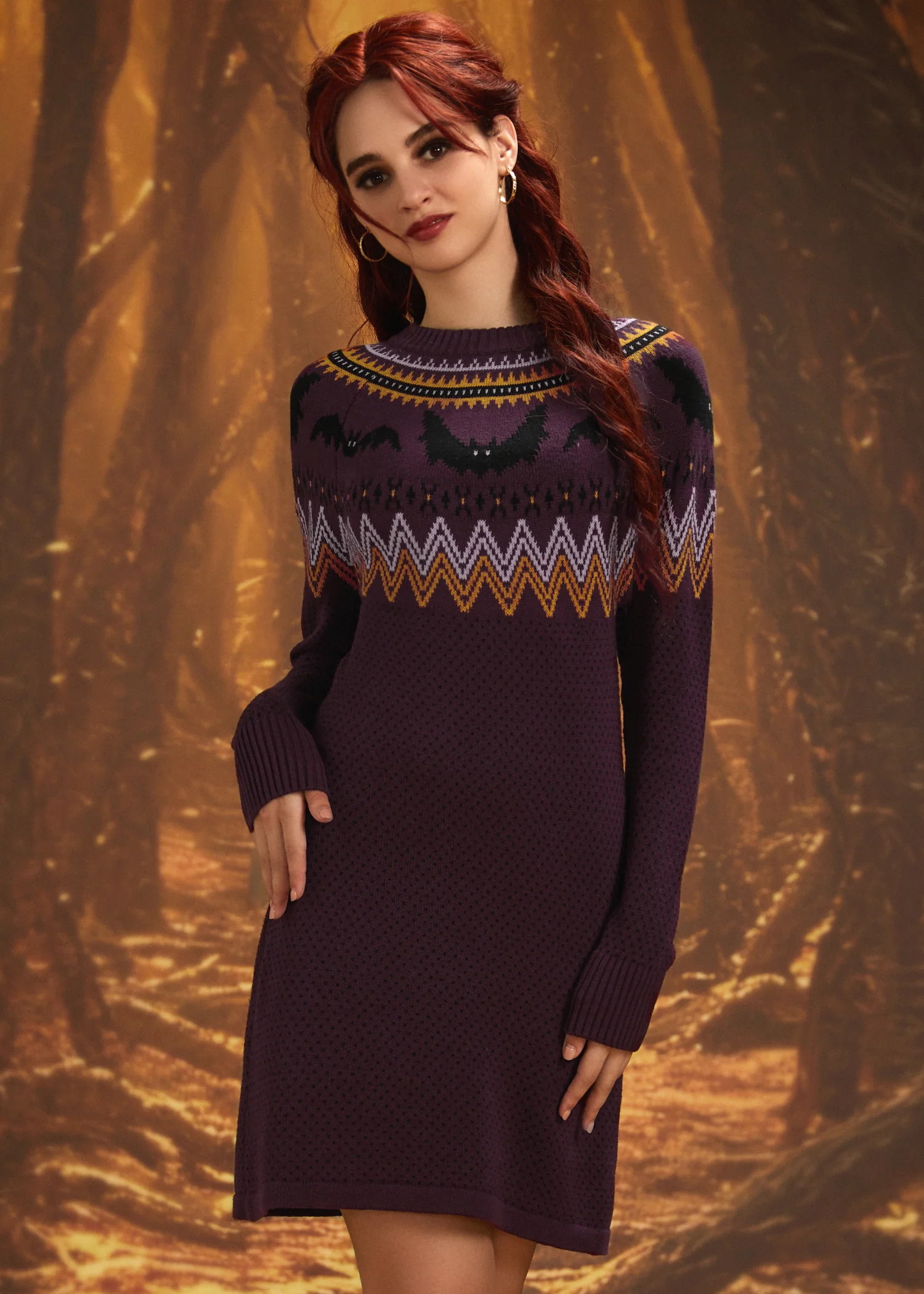 It Be Like 'Bat' Fair Isle Sweater Dress - Image 4