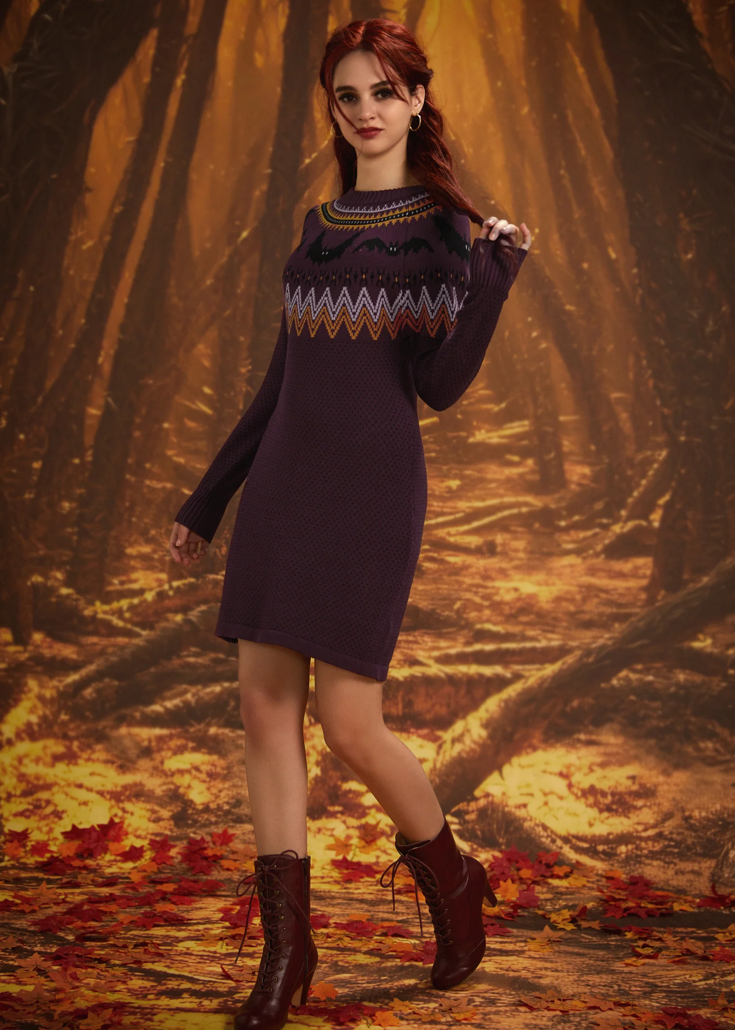 It Be Like 'Bat' Fair Isle Sweater Dress - Image 7