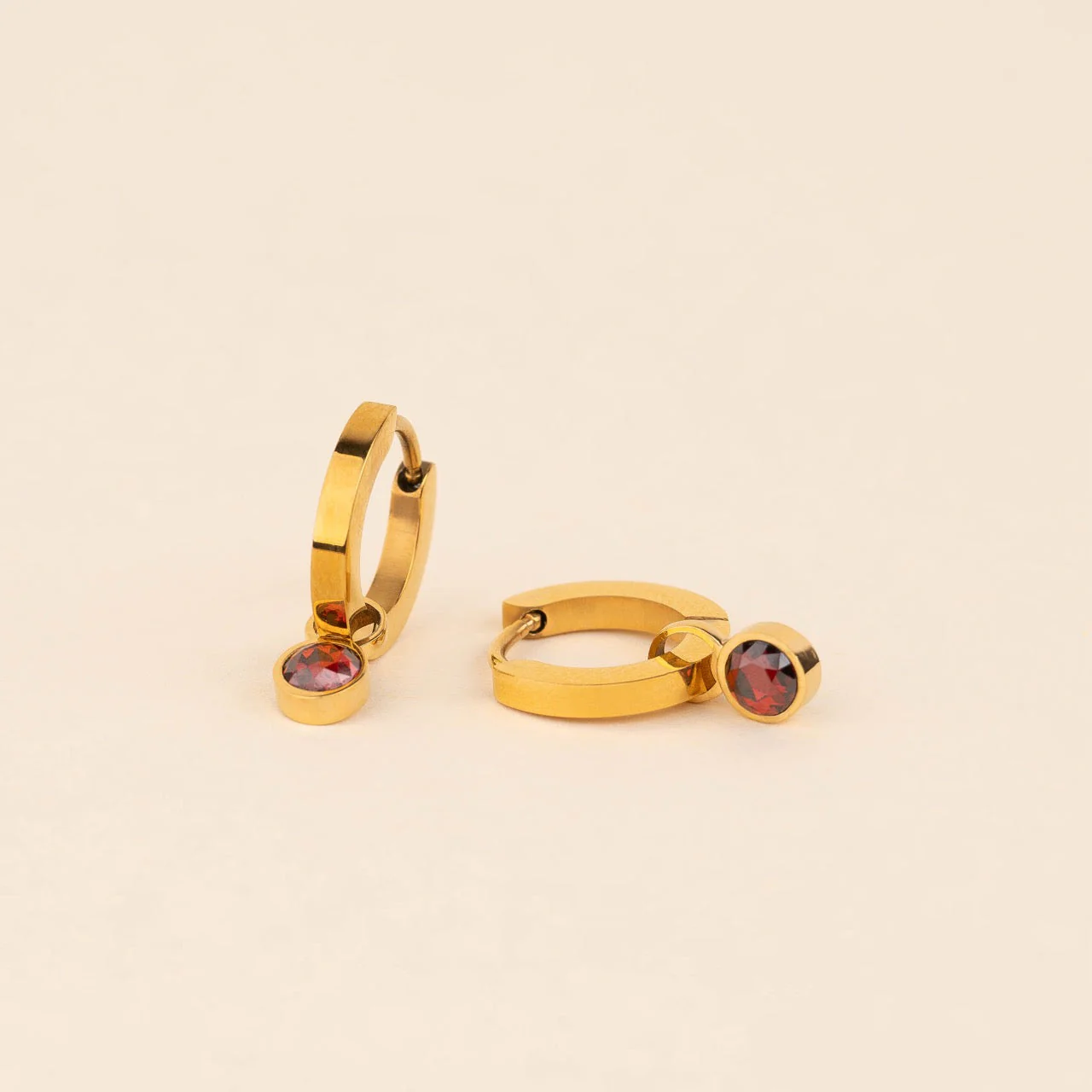 January Birthstone Huggie Hoop Charms - Image 3
