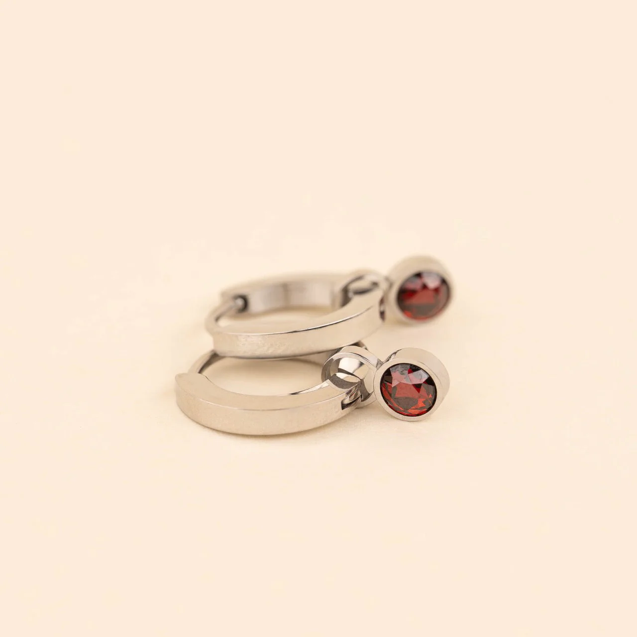 January Birthstone Huggie Hoop Charms - Image 5