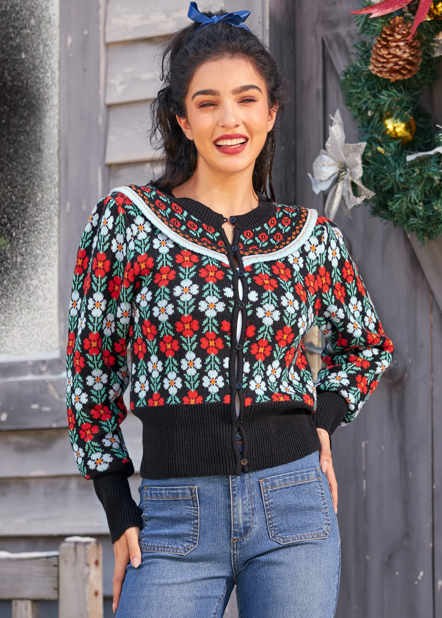 Timeless Tapestry Jacquard Cardigan - Image 4