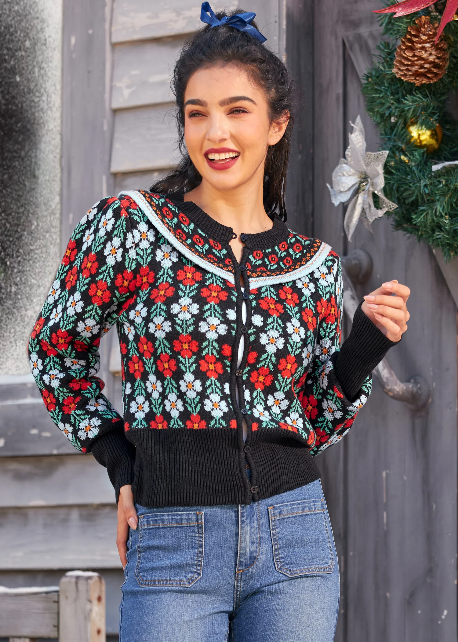 Timeless Tapestry Jacquard Cardigan - Image 5