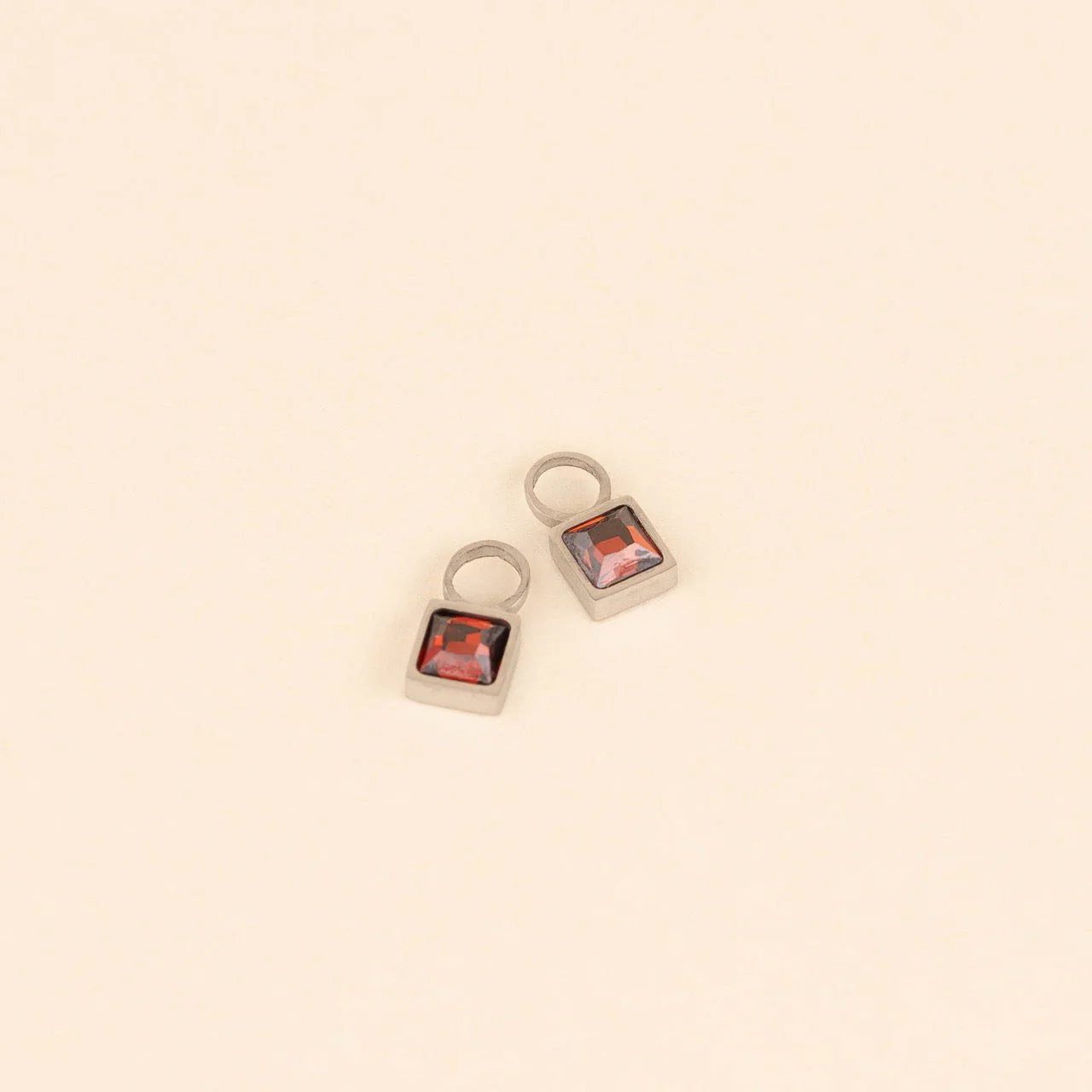 July Birthstone Huggie Hoop Charms